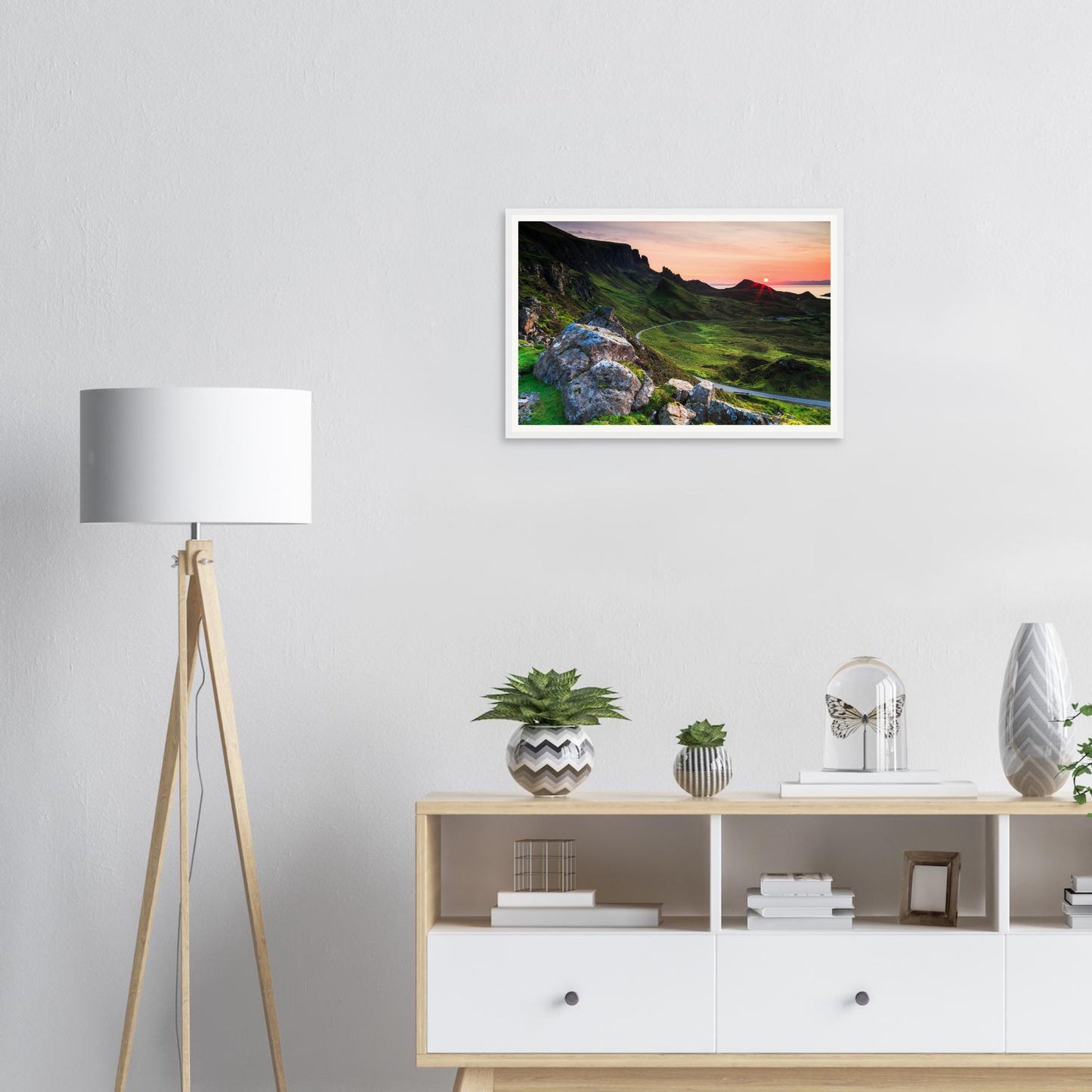 Dramatic Scottish Highlands sunset at The Quiraing framed print