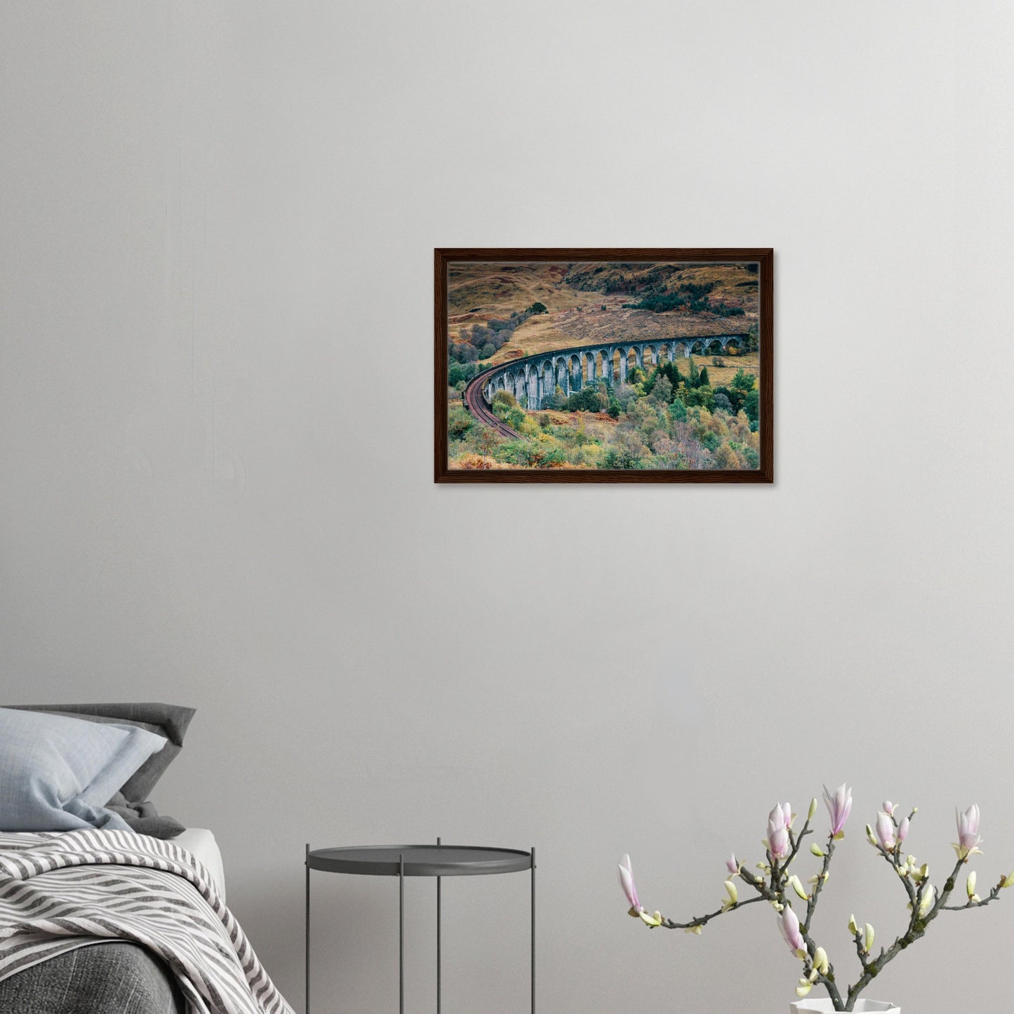 Scenic railway viaduct in Scotland canvas