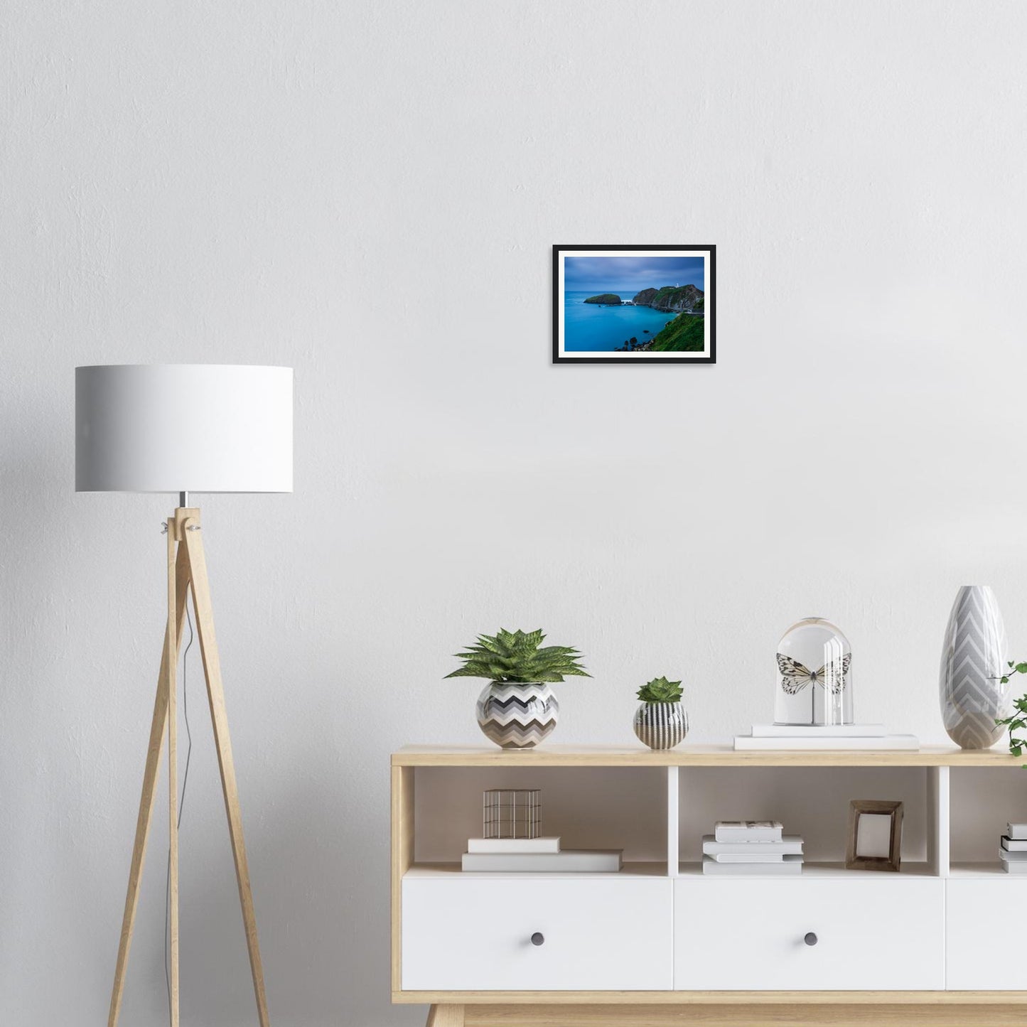 Peaceful framed wall art of Landing Bay shoreline at dusk