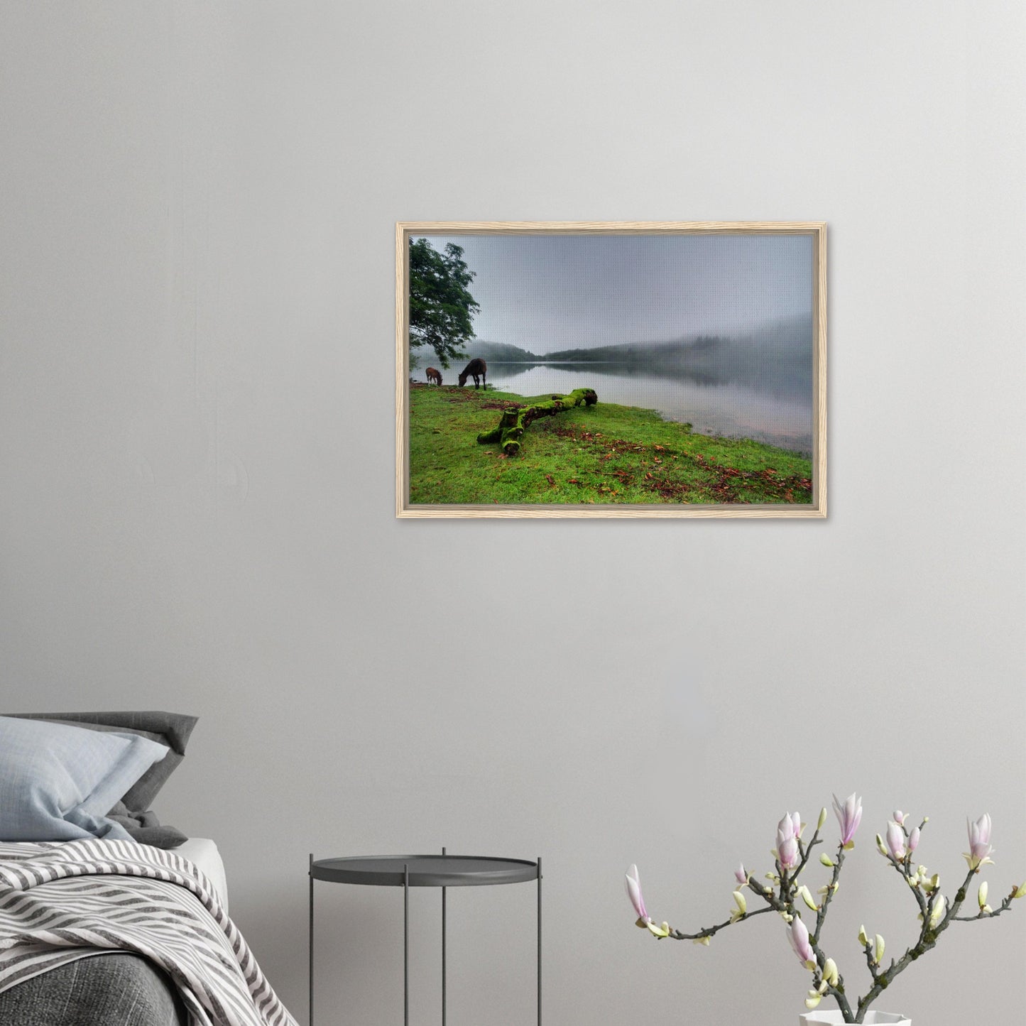 Atmospheric mist and quiet light at Burrator in framed artwork
