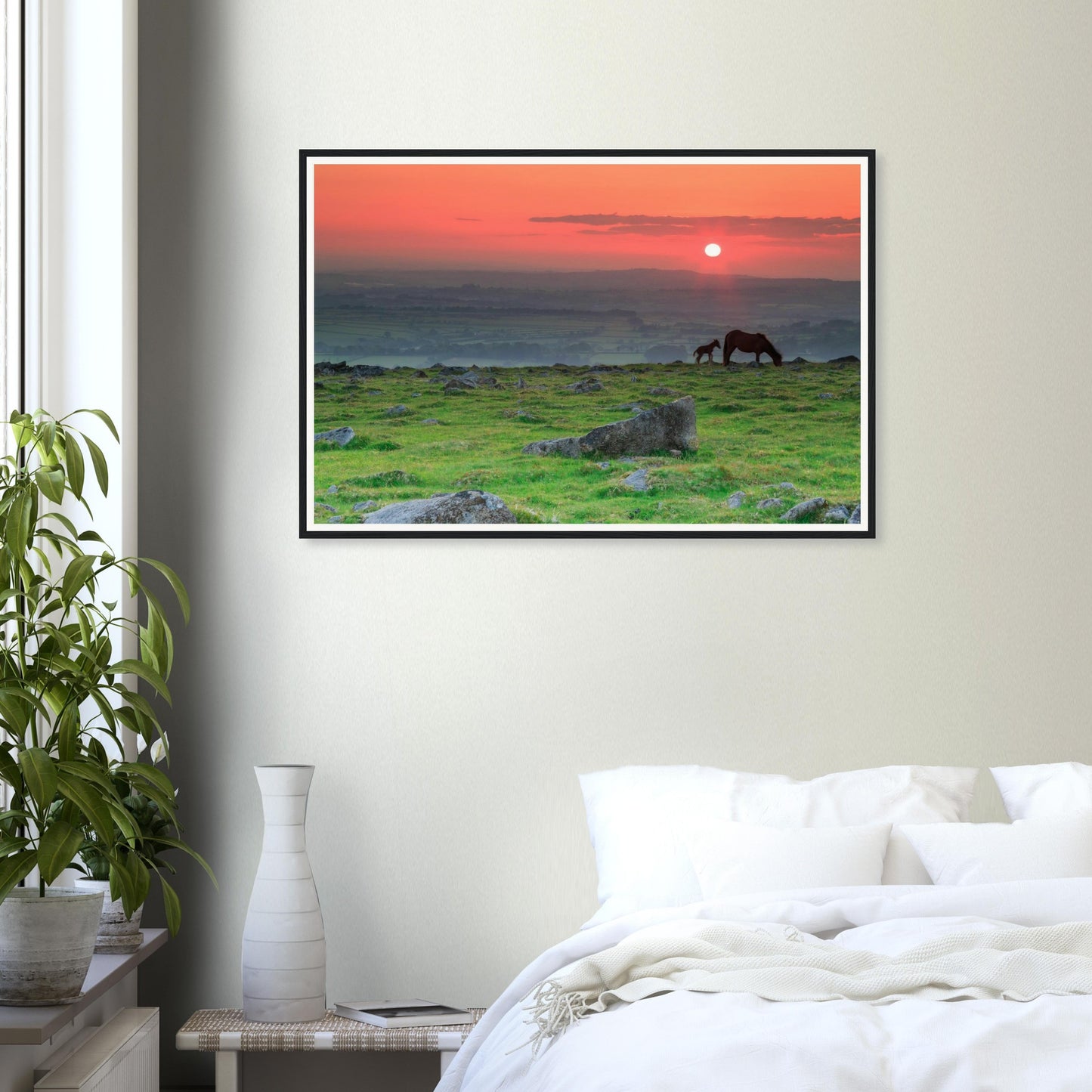 Serene moment on Dartmoor captured in sunset framed print