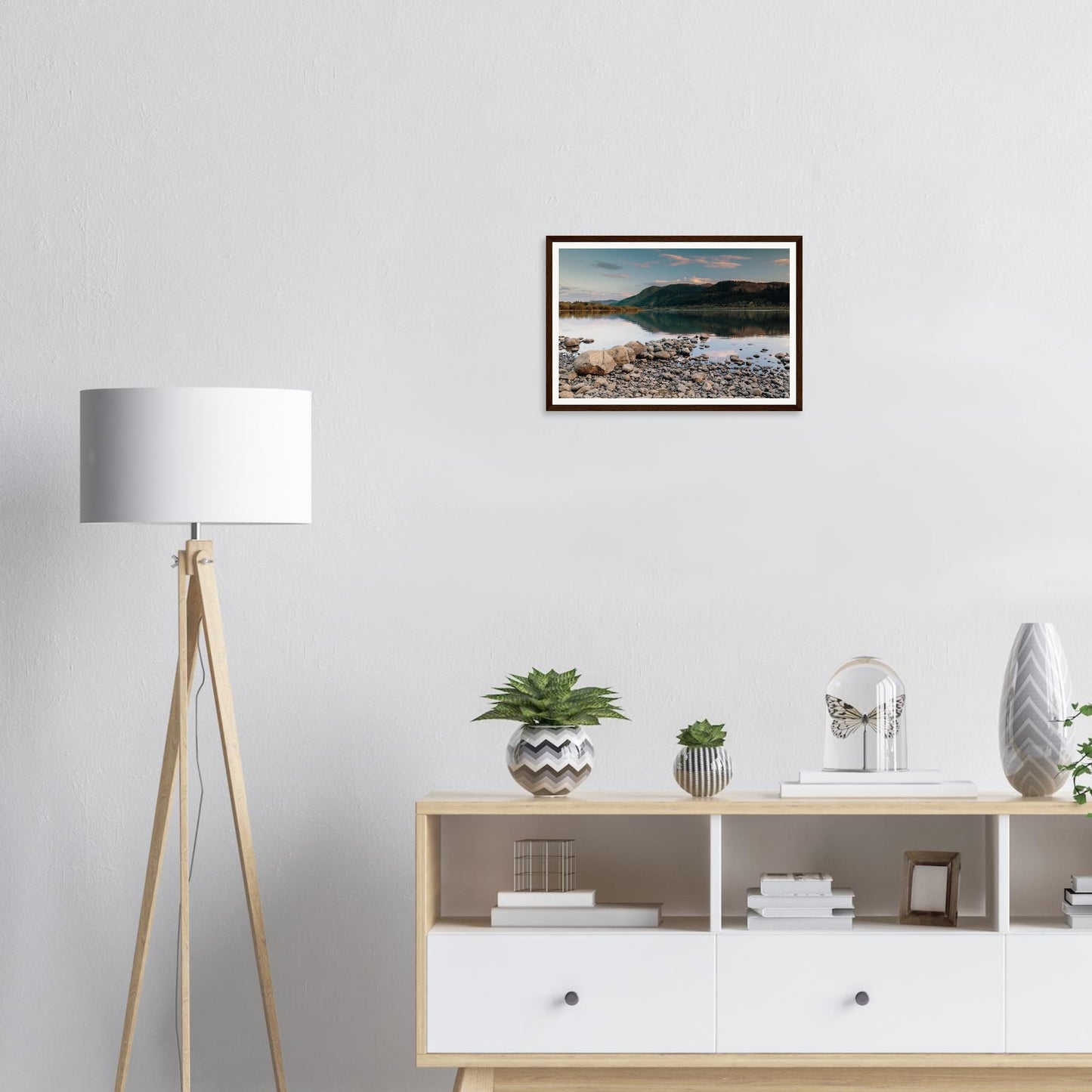 Rocky shoreline at Bassenthwaite Lake framed wall art