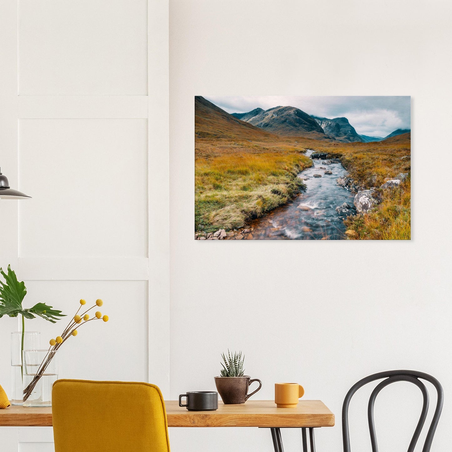 Serene stream view across Glencoe’s expansive moorland