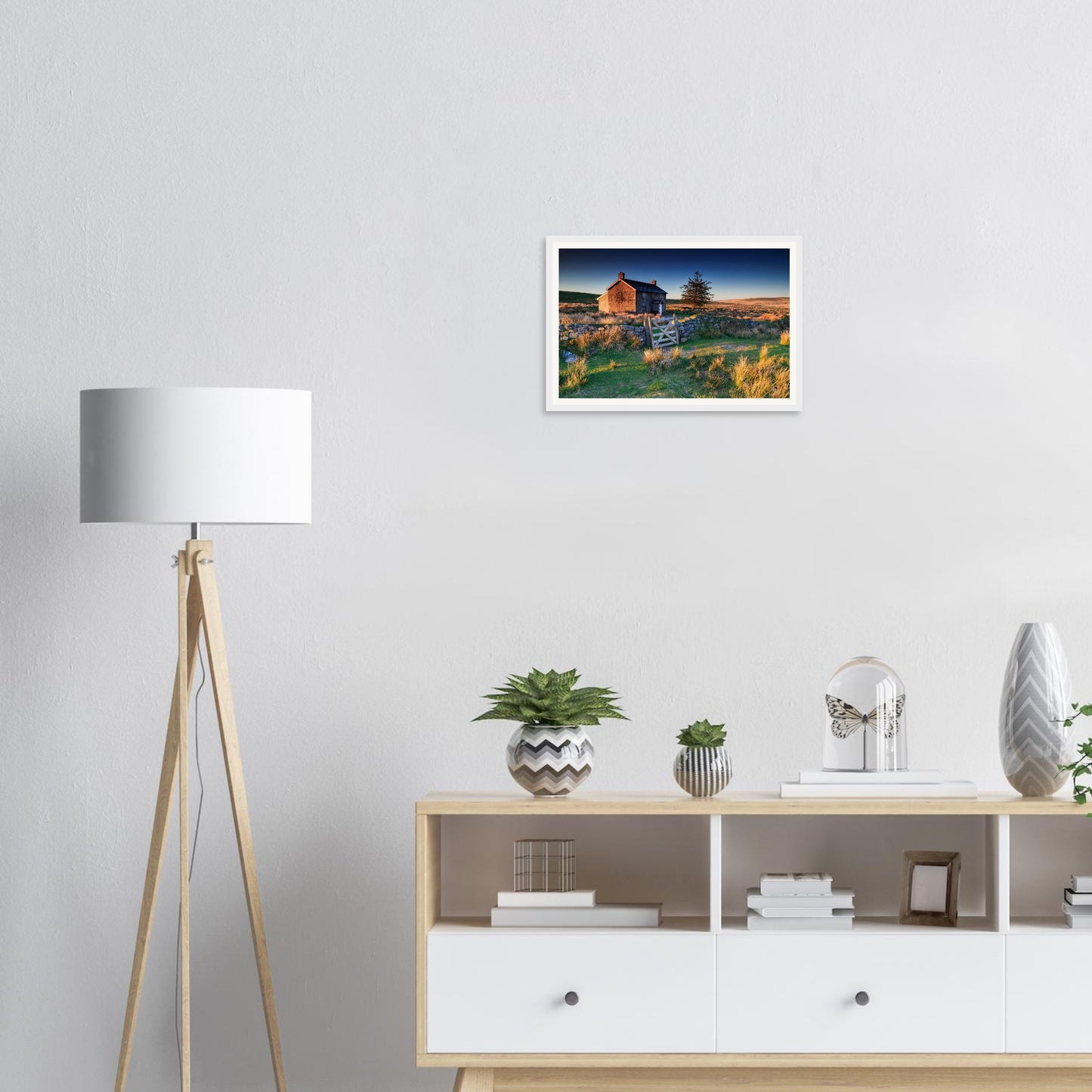 Lone tree silhouette against sky at Nun’s Cross framed print