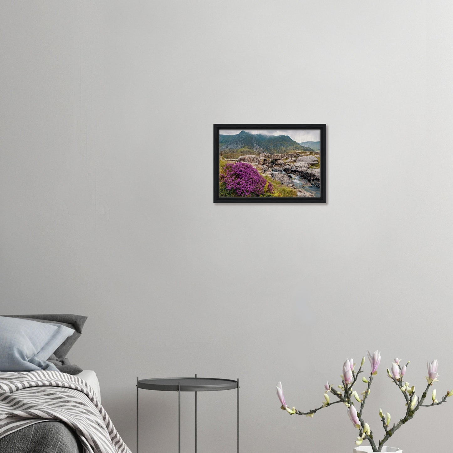 Llyn Idwal framed art with stone bridge detail