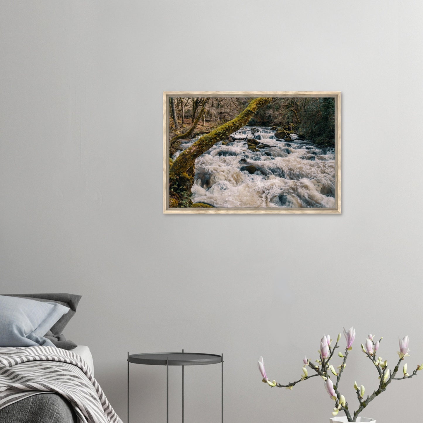 Framed landscape of River Plym’s rapids in Devon