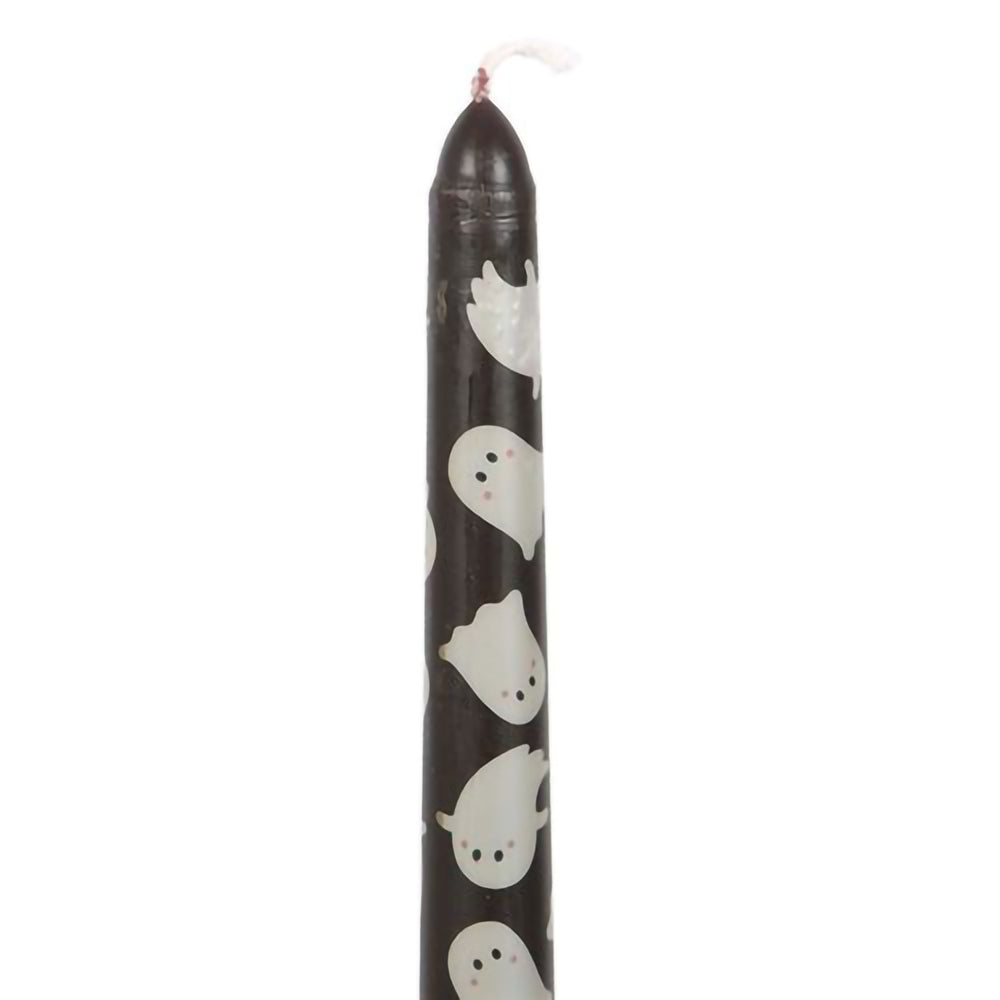 Ceramic ghost ornament with taper candle for autumn styling