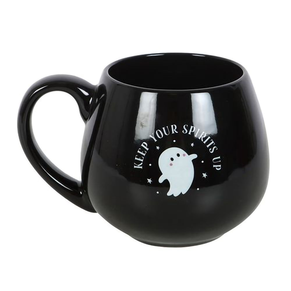 Ceramic ghost themed mug for spooky season drinks