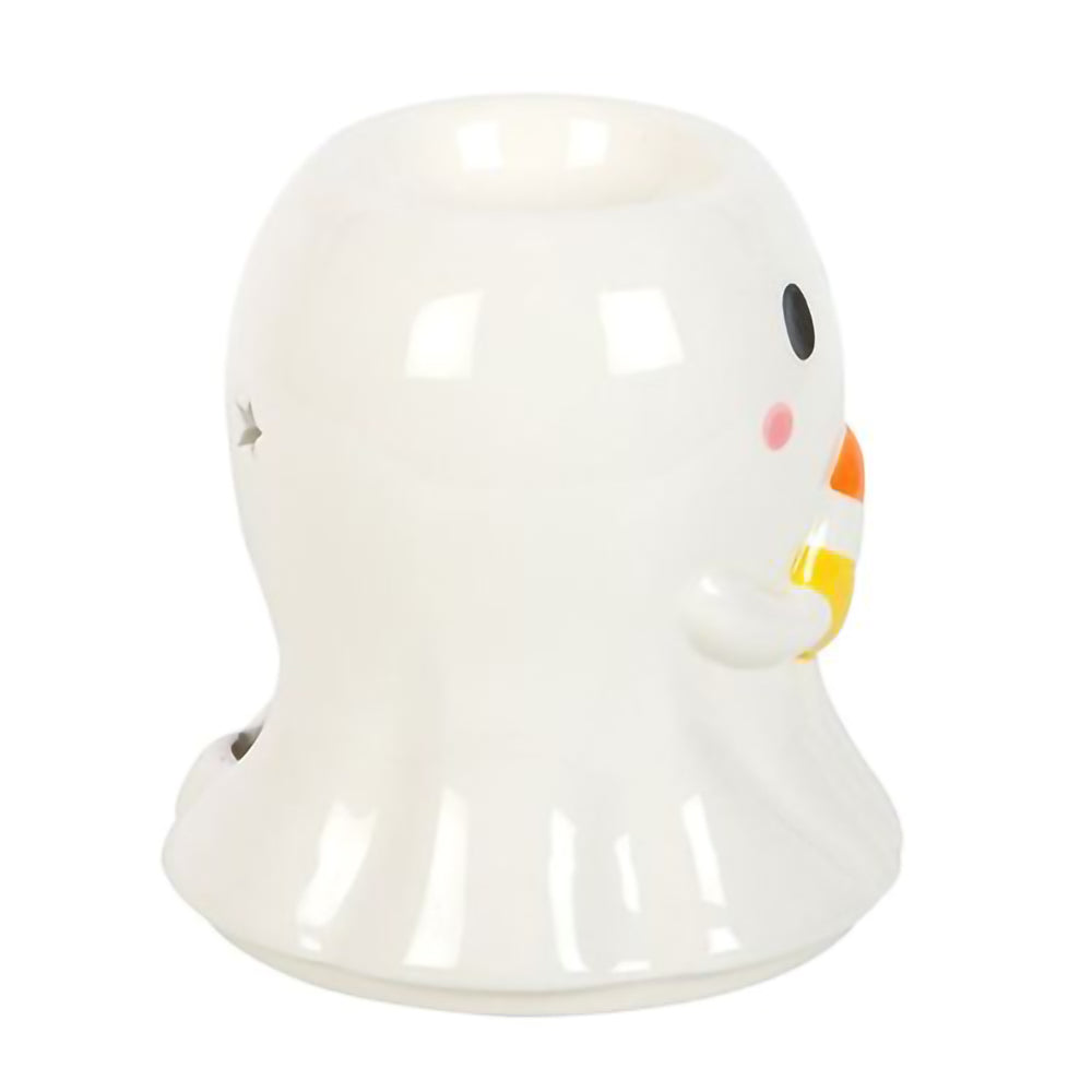 Adorable ceramic ghost holding candy corn – wax melt and fragrance oil burner