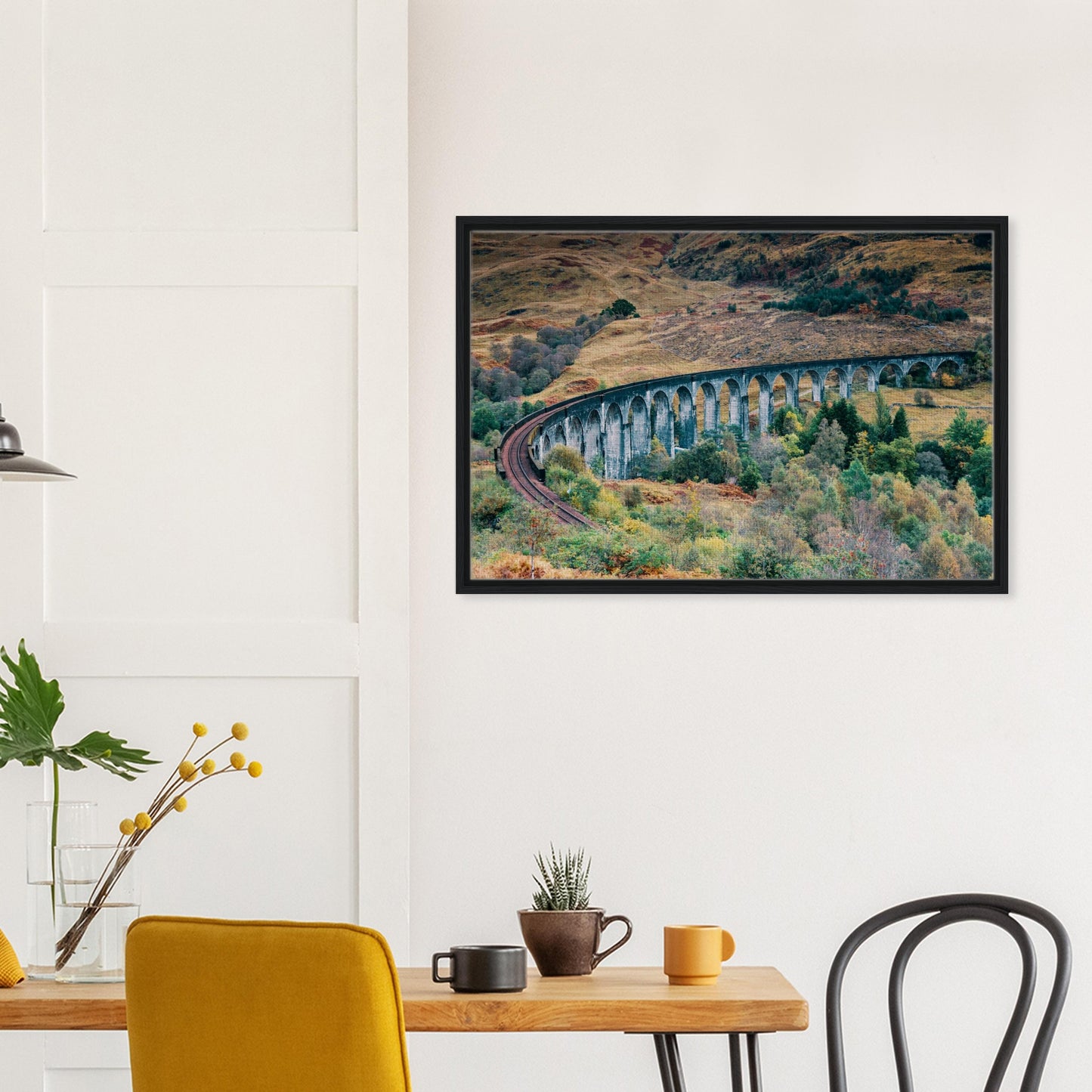 Romantic Scottish viaduct in autumn print
