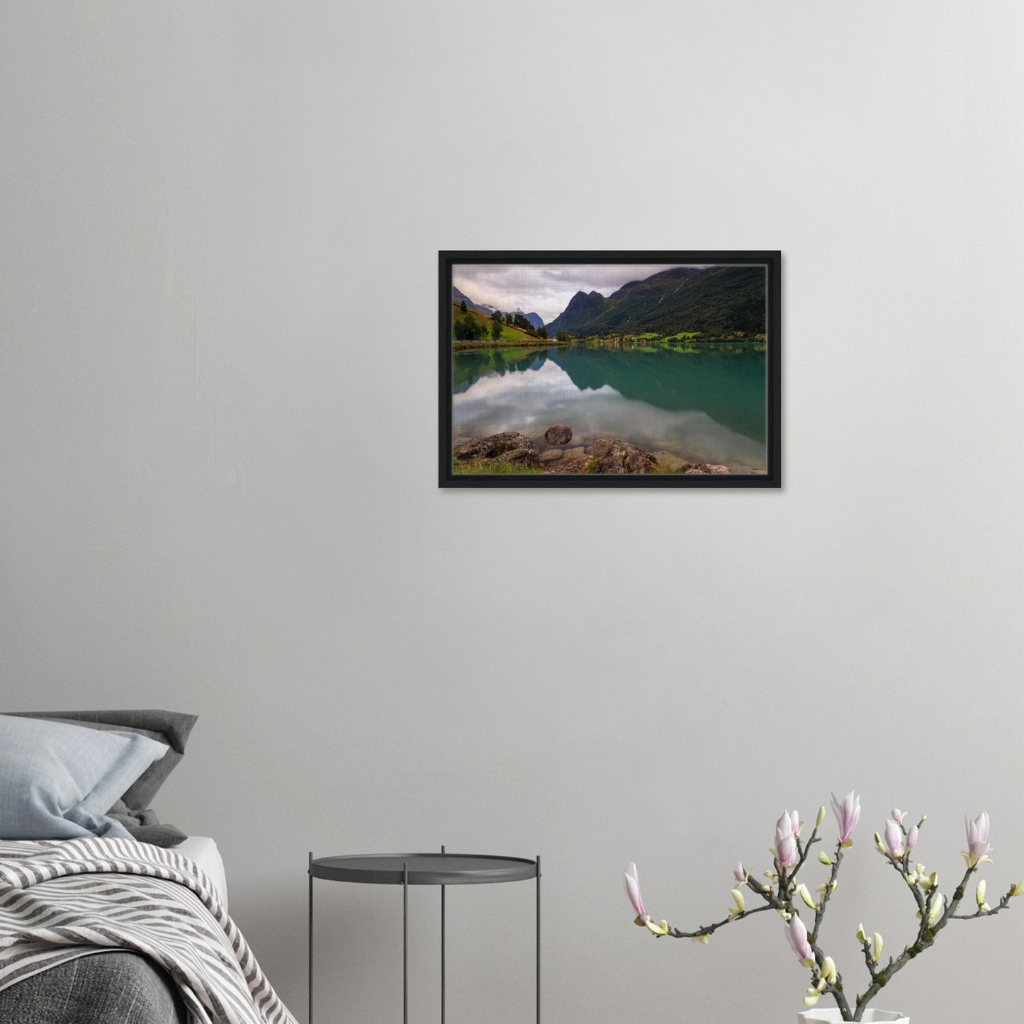 Scenic Norway lake view with soft tones and still waters