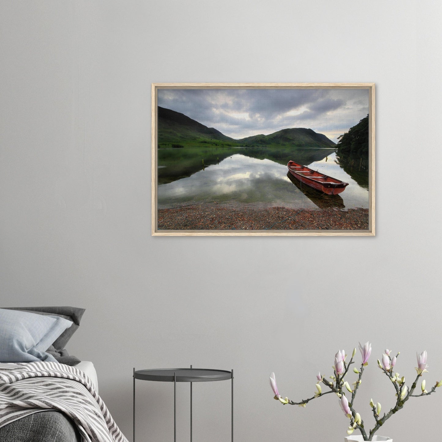 Quiet moment by Crummock Water in Lake District canvas
