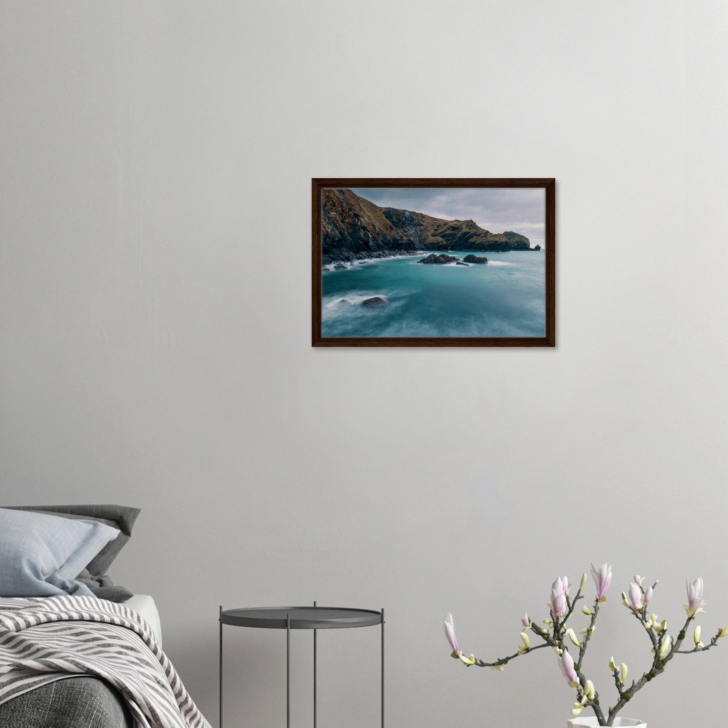 Cornwall rugged coast framed landscape print