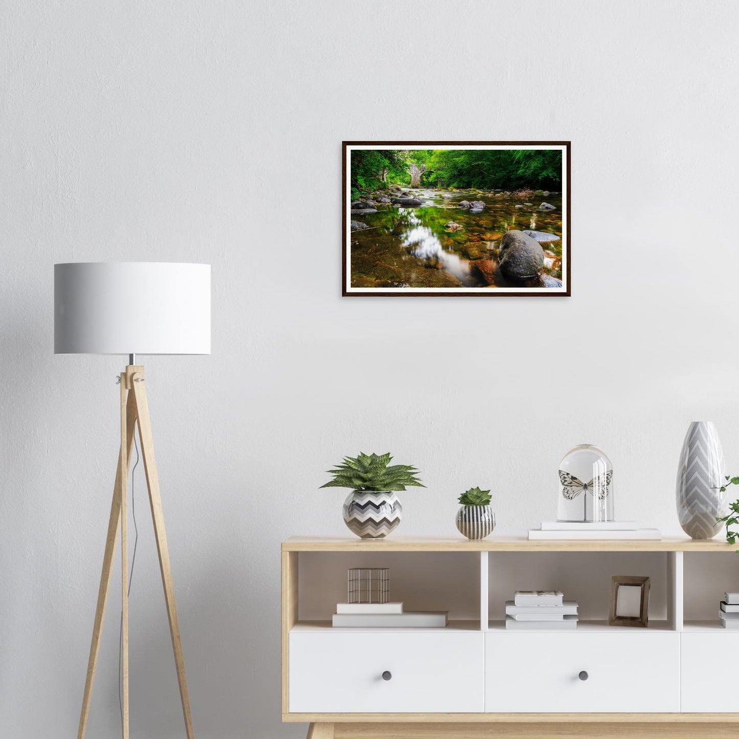 Reflective waters of River Dart framed wall art at Newbridge