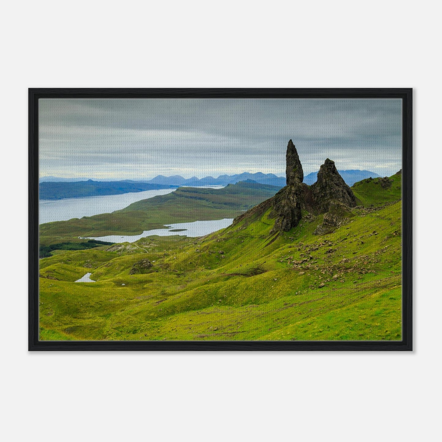 Iconic rock pinnacle on Skye’s Trotternish Ridge in wall art