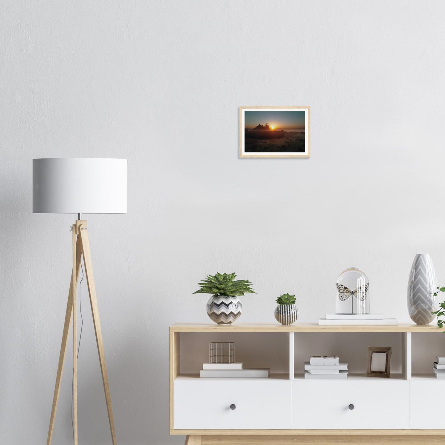 Scenic framed print of Devon’s Nun’s Cross Farm in sunrise glow