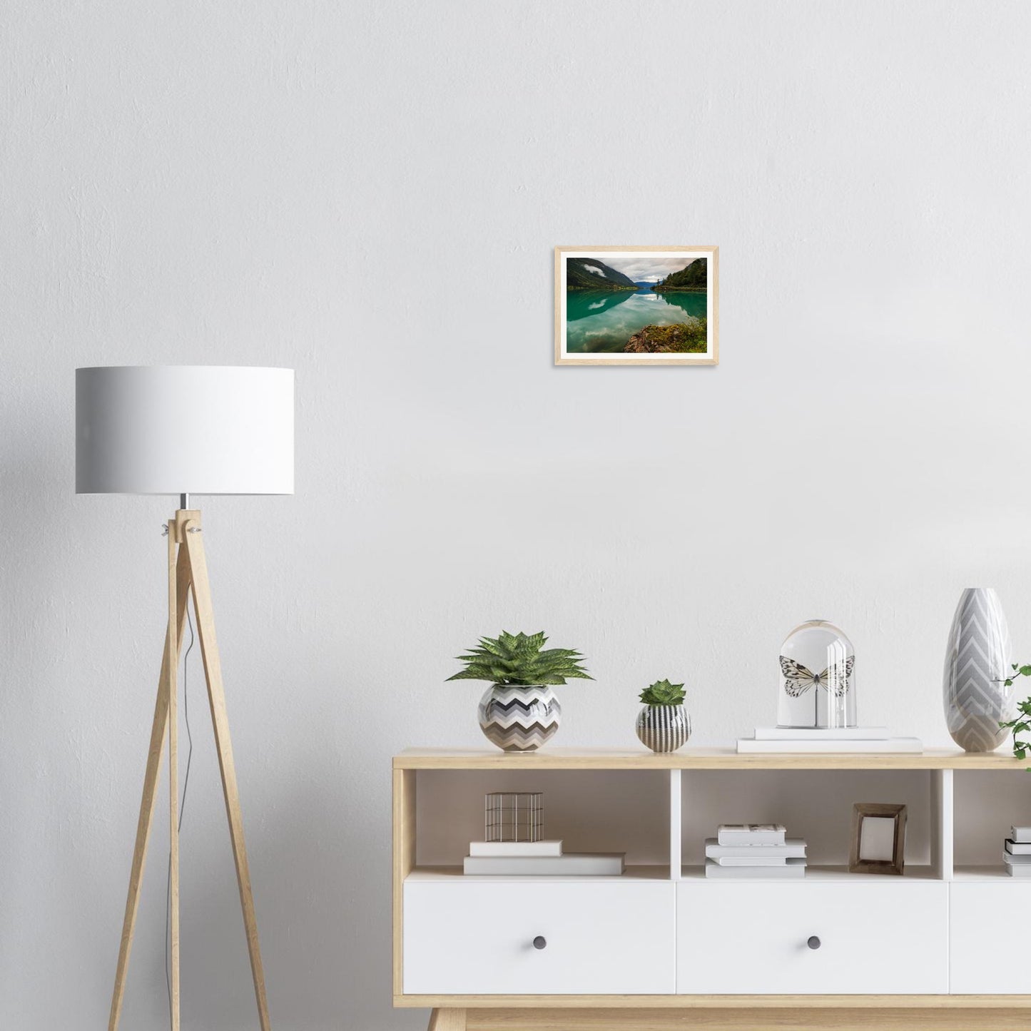 Scenic framed print of Oldevatnet Lake valley in Norway