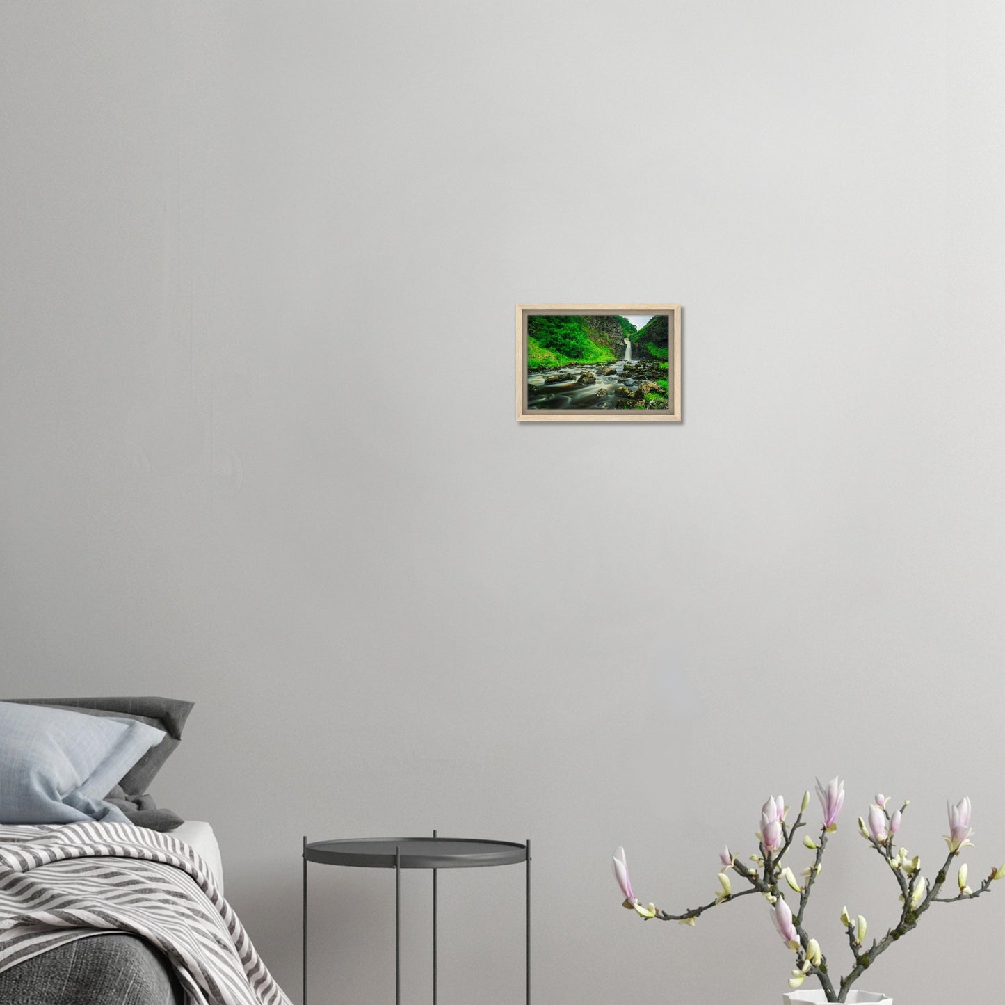 Framed canvas showing dynamic flow of Lealt Falls at Skye