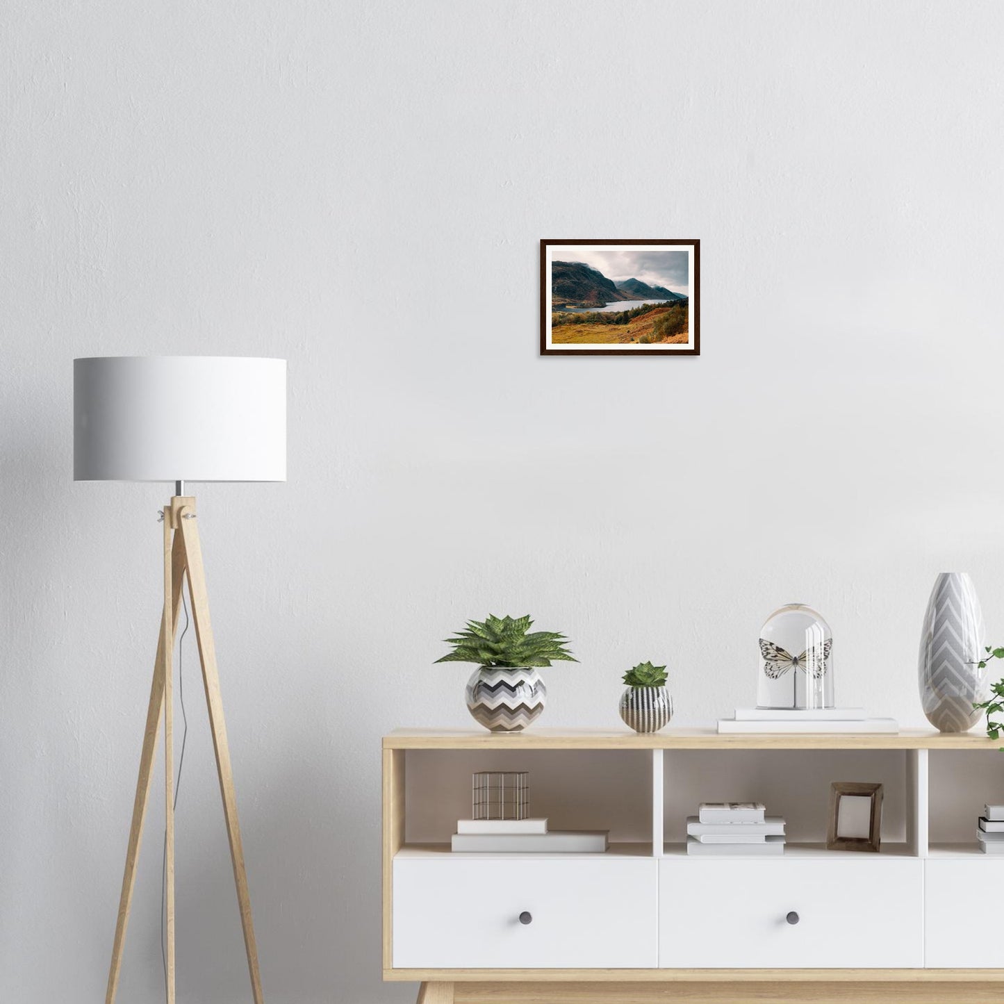 Mist-enveloped peaks above Loch Shiel framed landscape wall art