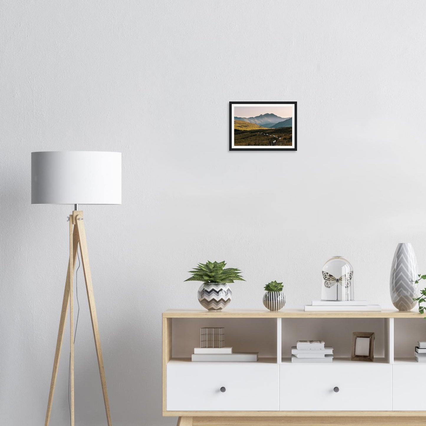 Sunset glow over Snowdonia peaks framed landscape print