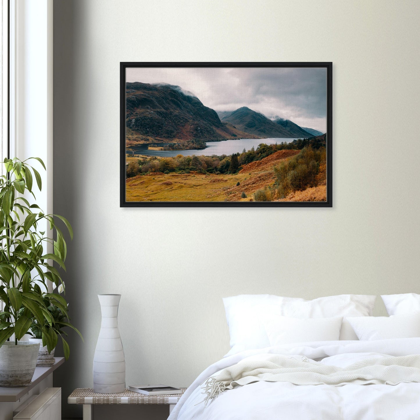 Dramatic view of Scottish loch and hills