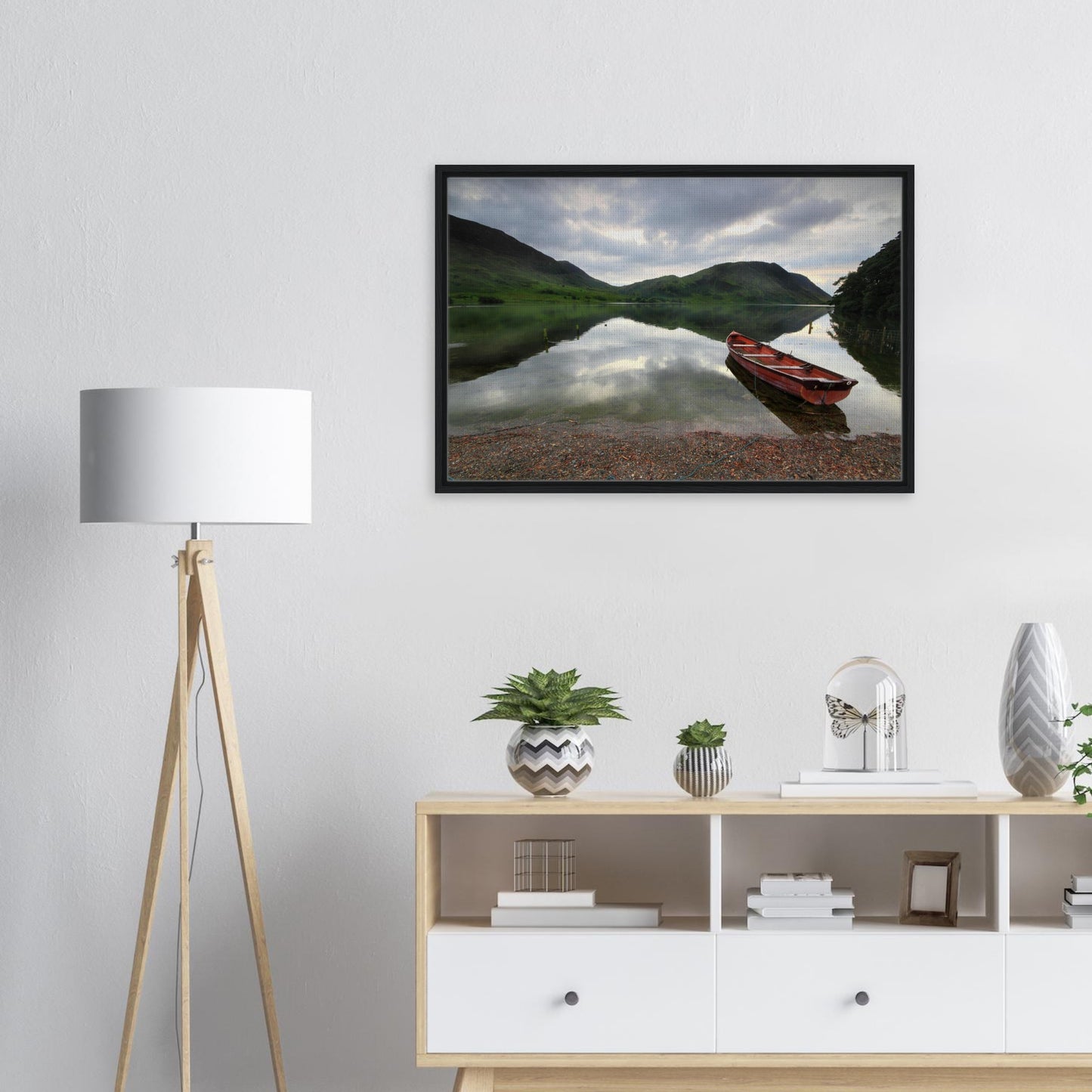 Framed canvas capturing stillness and solitude at Crummock Water