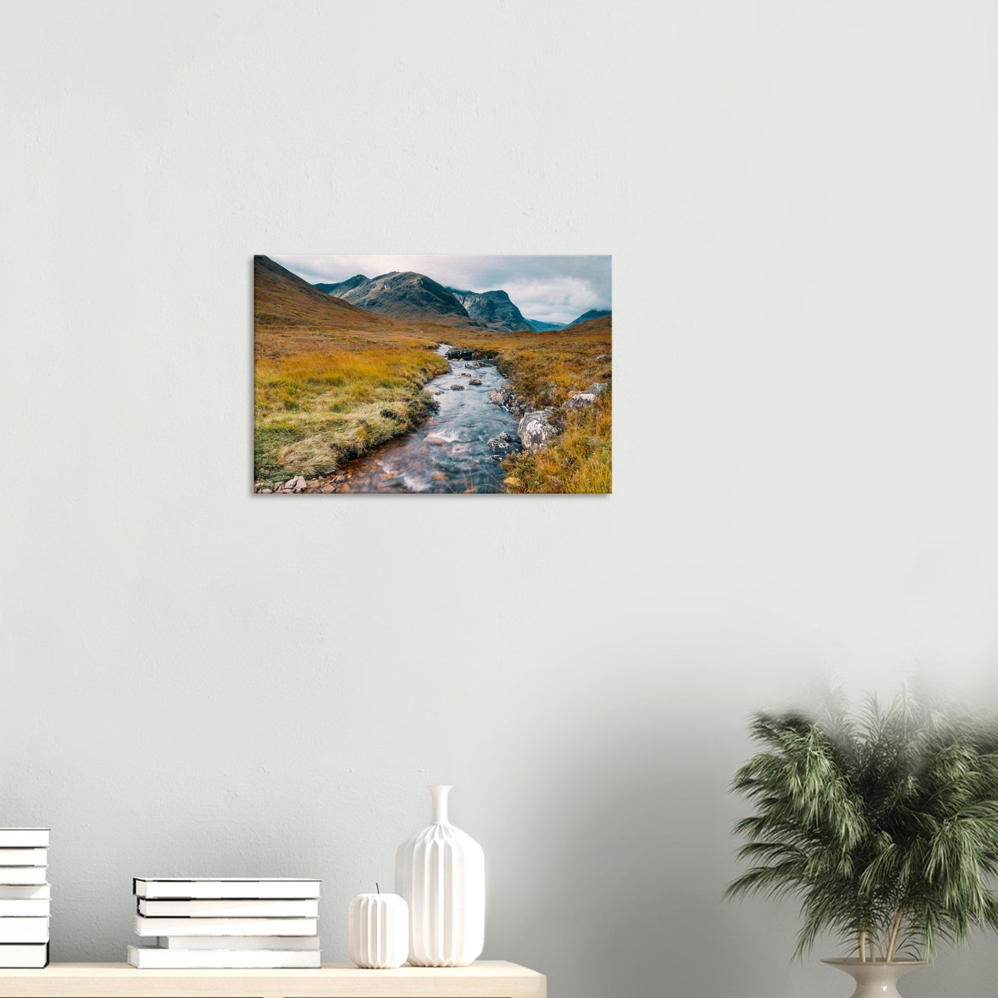 Towering peaks and wild terrain of Glencoe on canvas