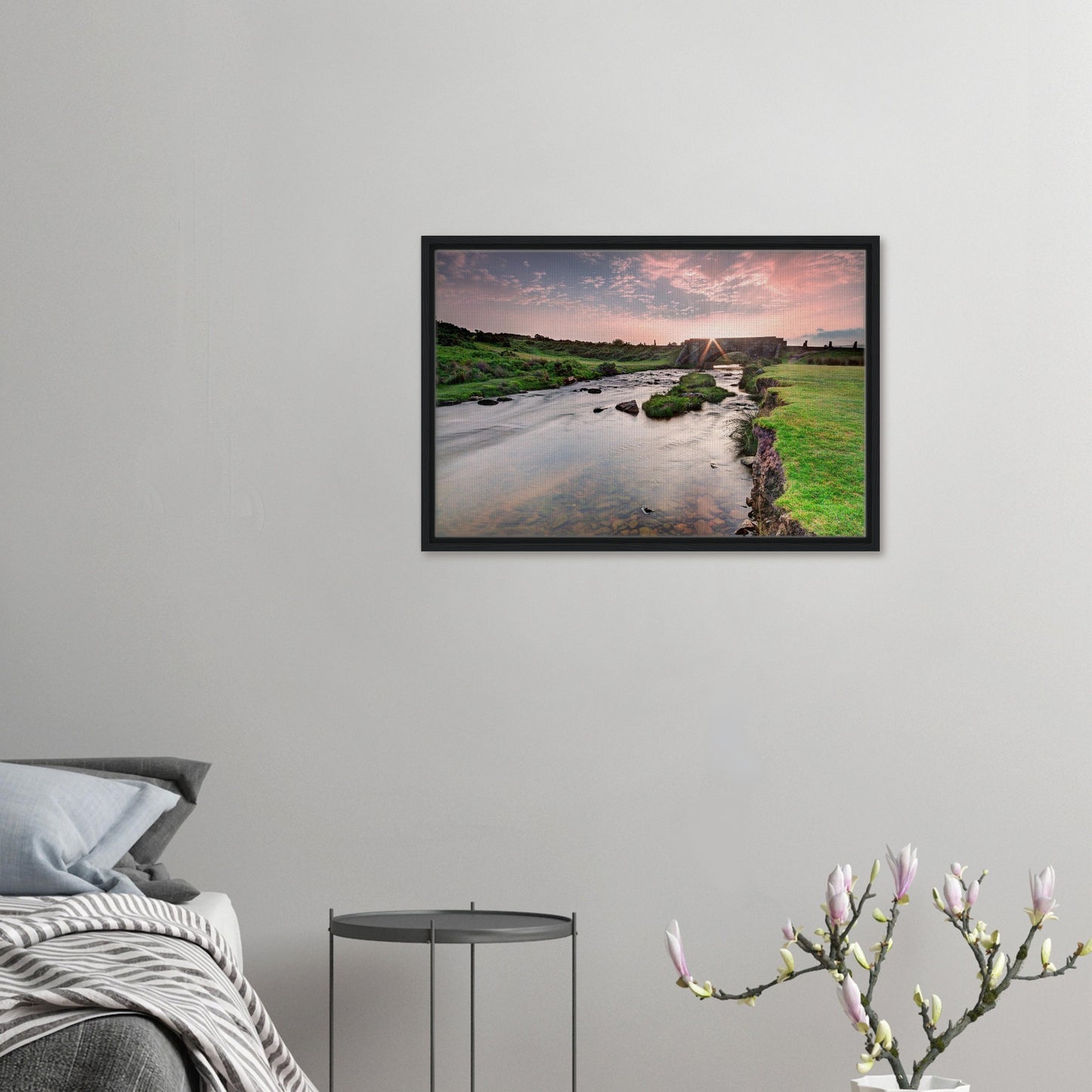 Framed canvas capturing sunrise serenity at Cadover Bridge