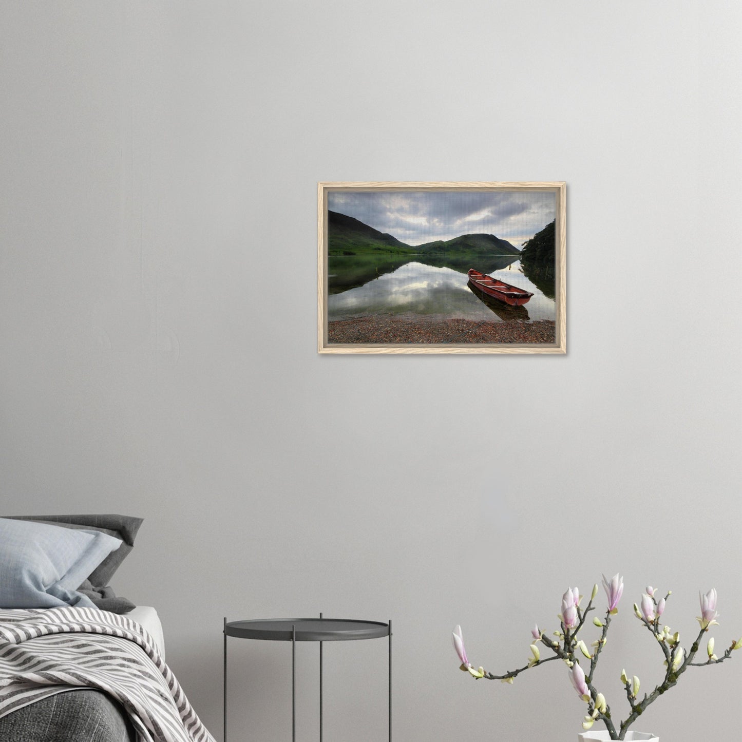 Wall art of Crummock Water’s serene shoreline and distant hills