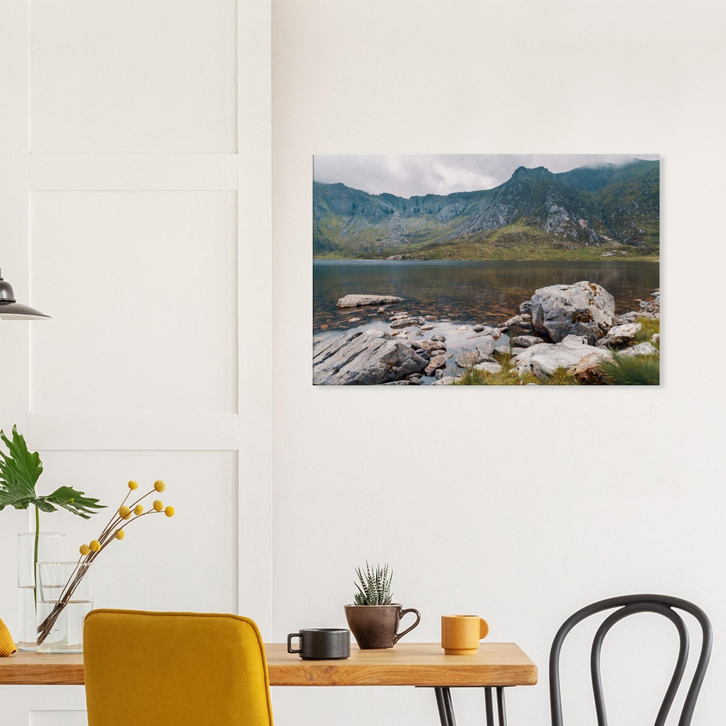 Canvas wall art of Llyn Idwal’s timeless, rugged beauty