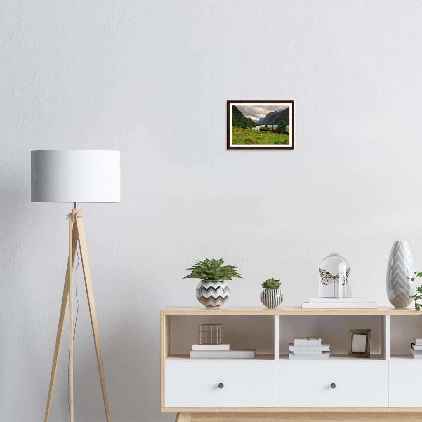 Scenic Lodalen Valley framed wall art with turquoise waters