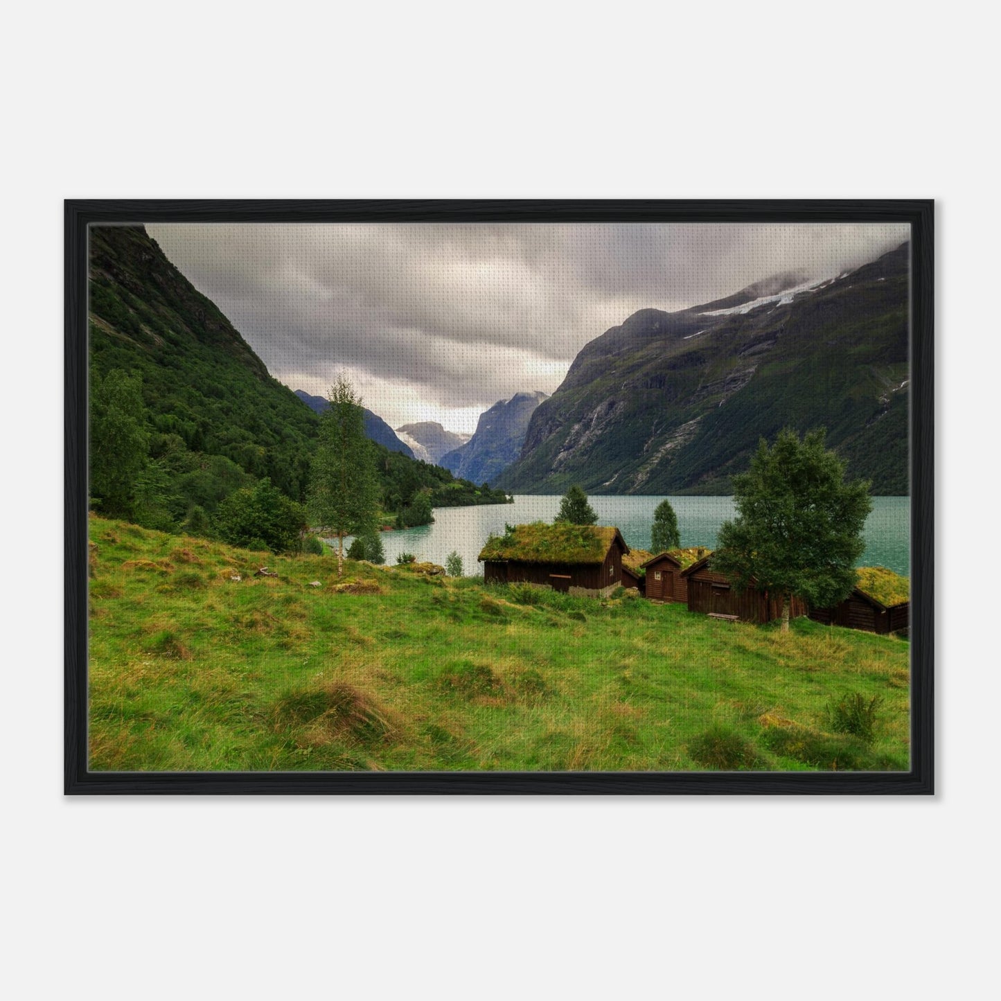 Framed artwork of peaceful Lodalen countryside in Norway