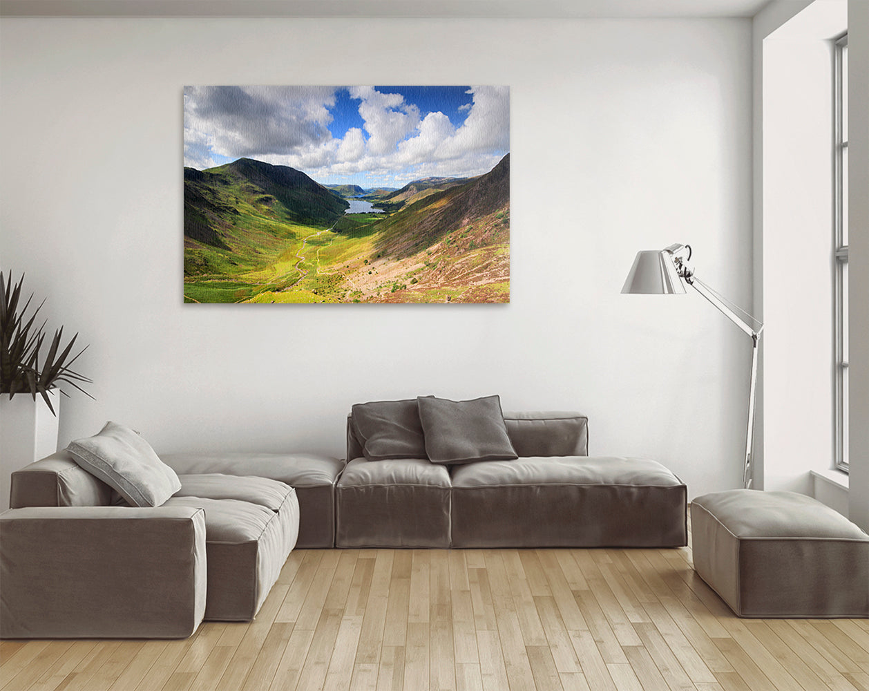 Printable wall art of Lake District valley and lake view