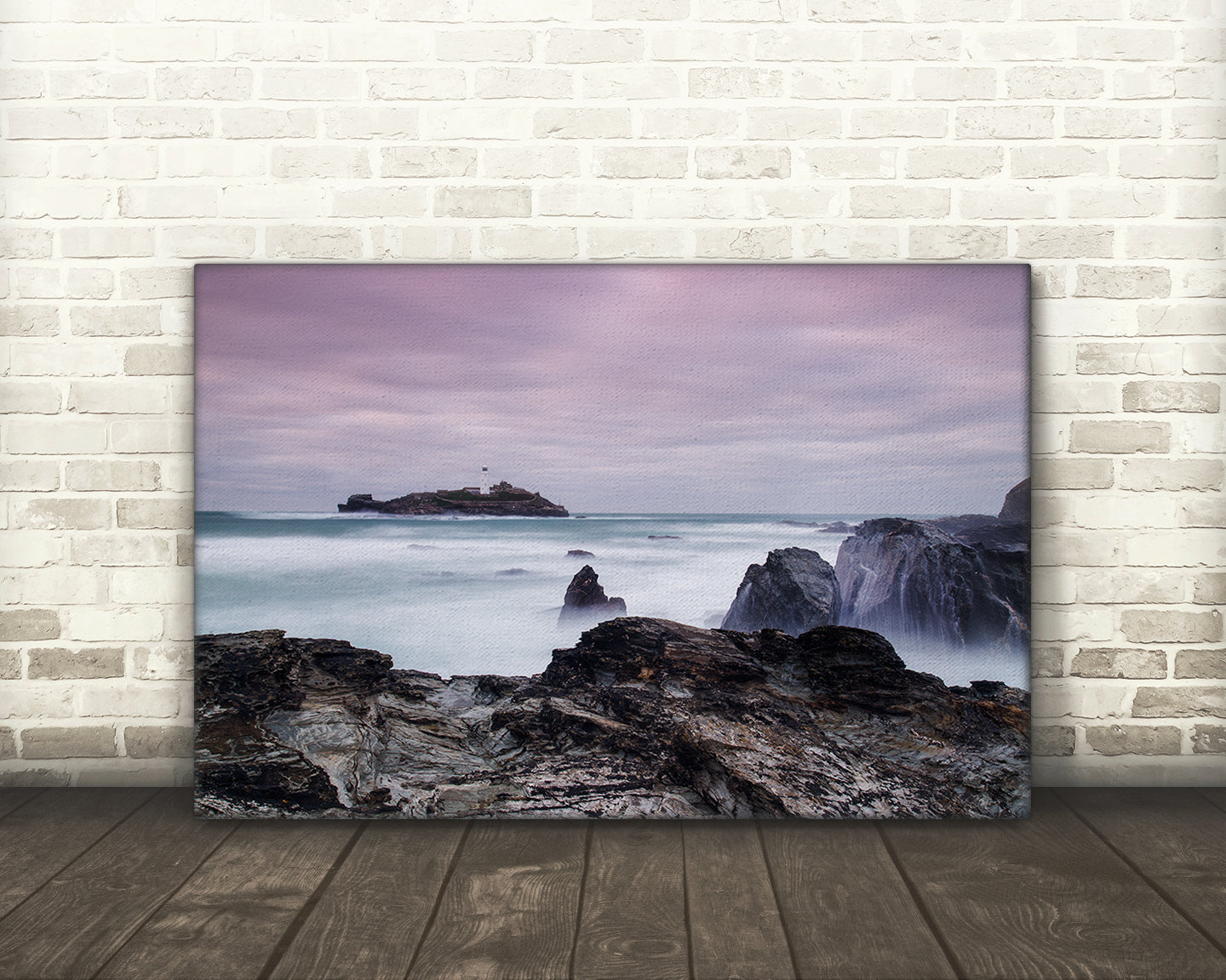 High-resolution photograph of Godrevy Lighthouse St Ives Bay