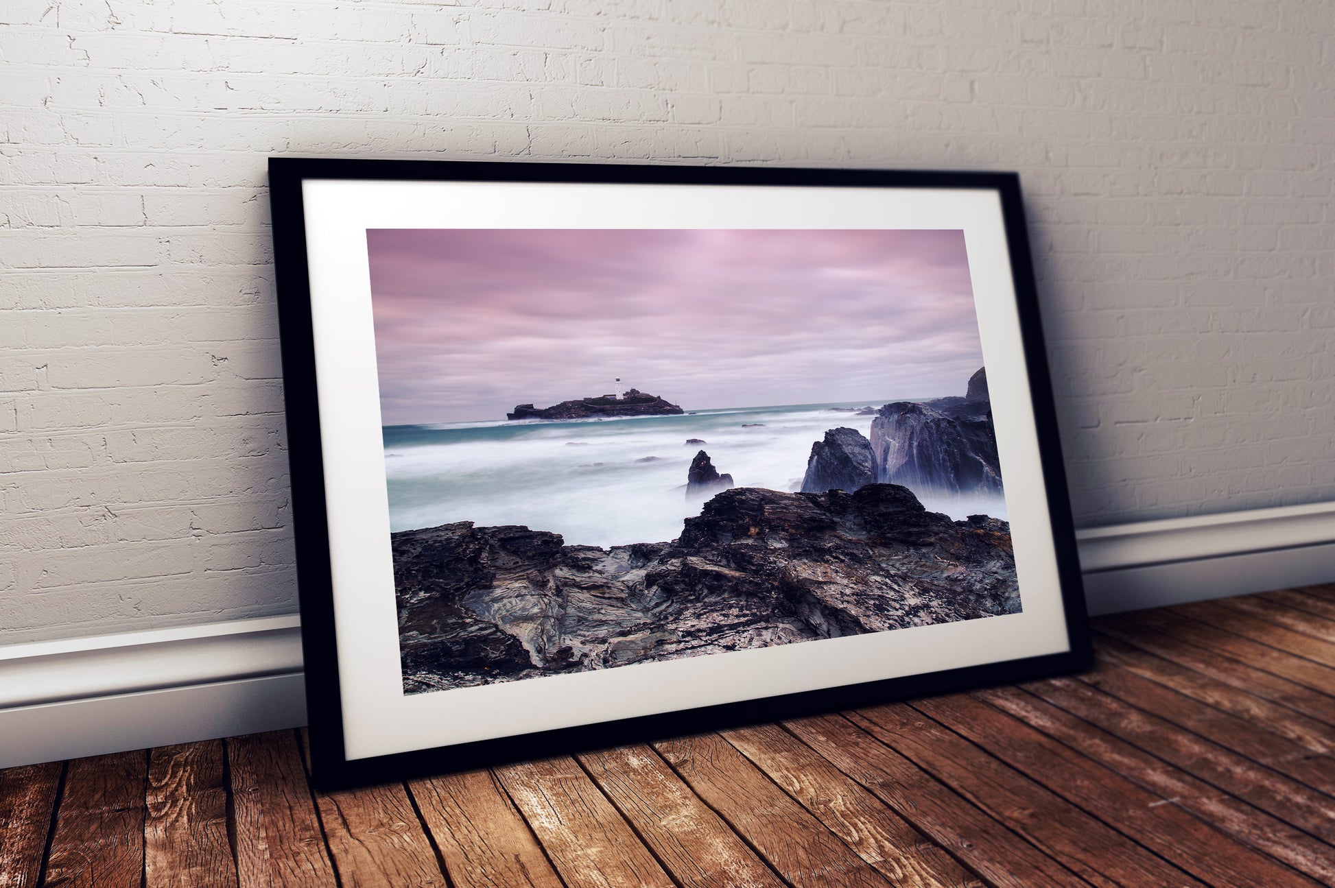 Cornwall coastal wall art decor – Godrevy Lighthouse printable photo
