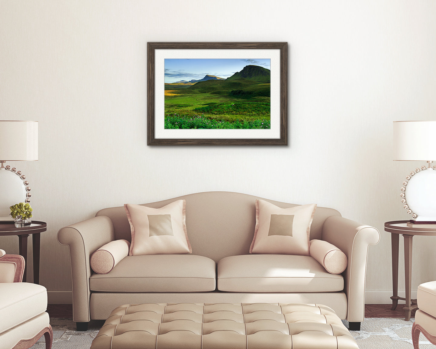 Green moorland and mountain scenery digital print Isle of Skye