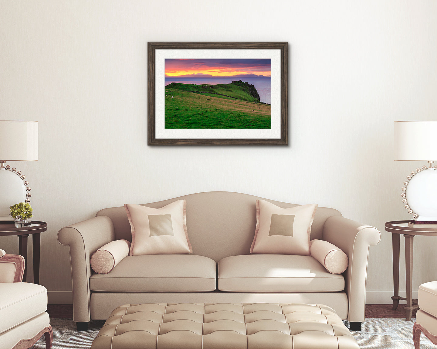 Castle ruins and ocean view digital print Isle of Skye Scotland