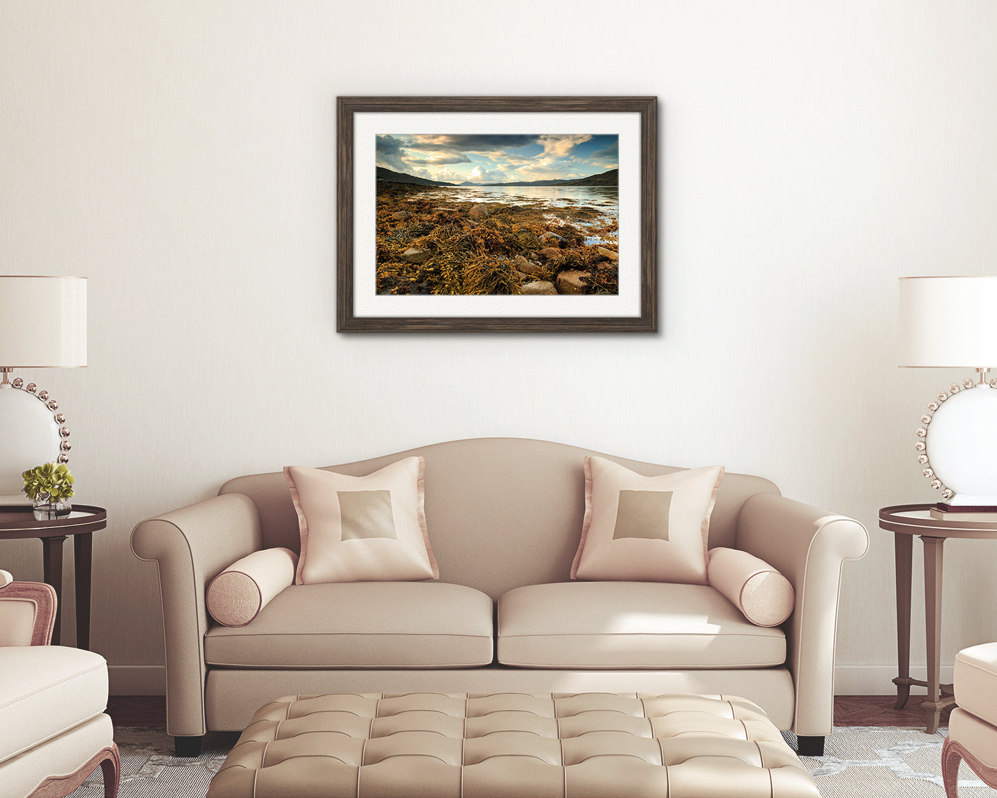 Seaweed rocks and Highland scenery digital print Isle of Skye