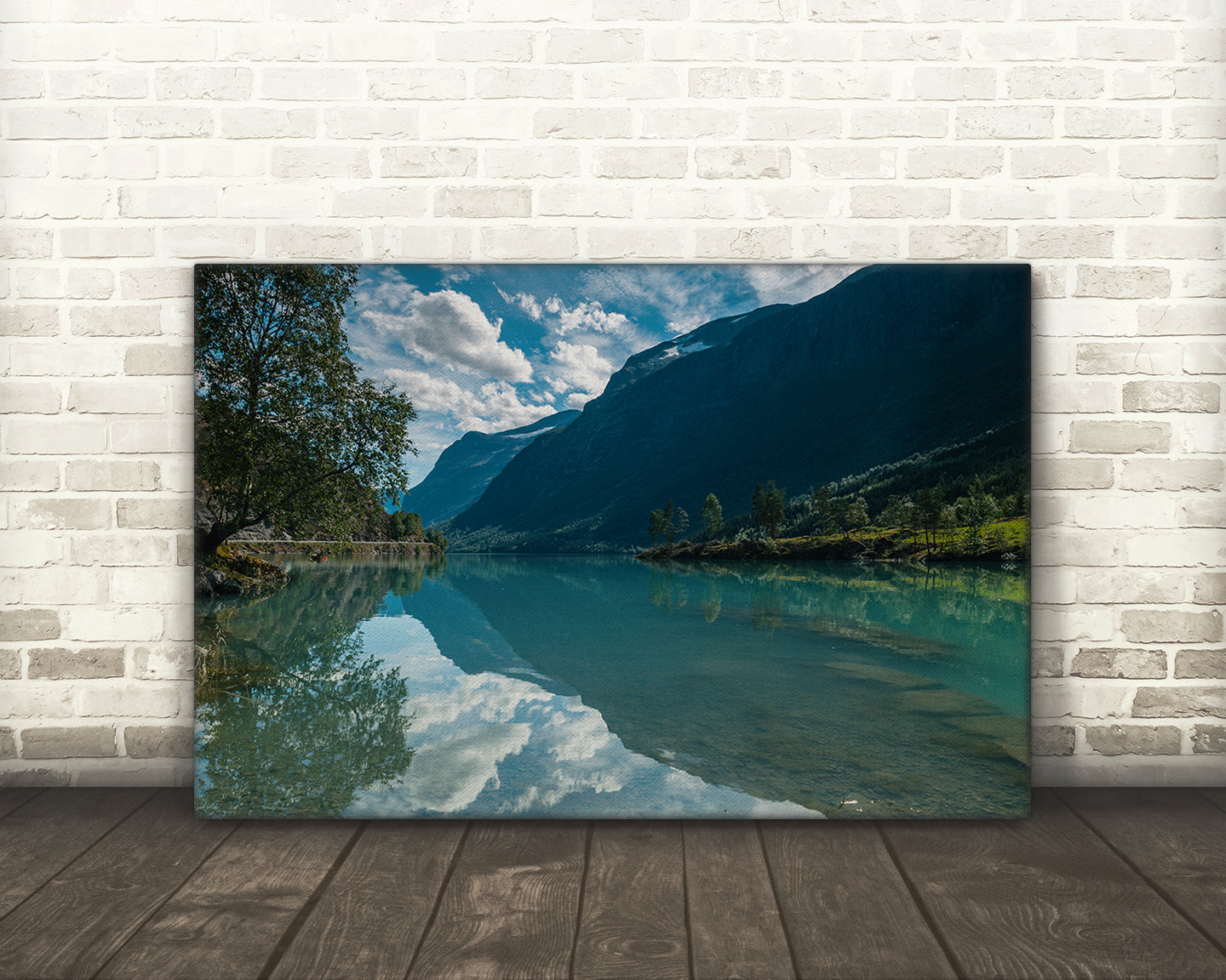 Digital download of Lovatnet Lake Norway turquoise waters and mountains