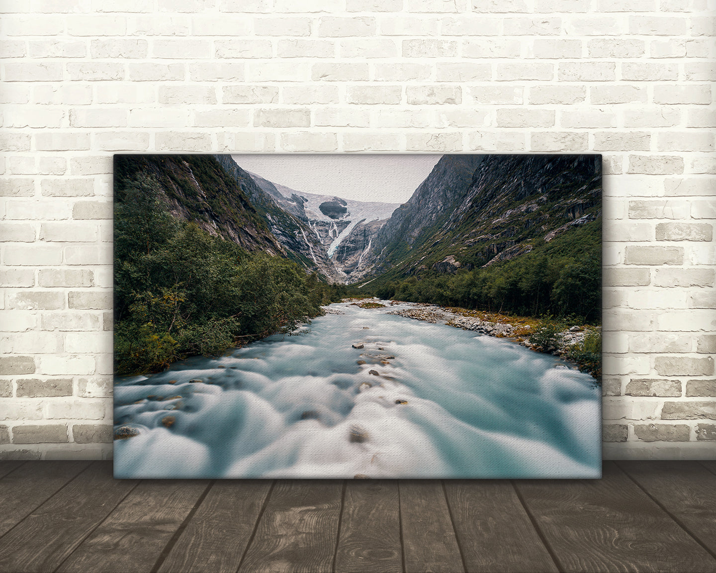 Digital download of Kjenndal Glacier Norway with turquoise river