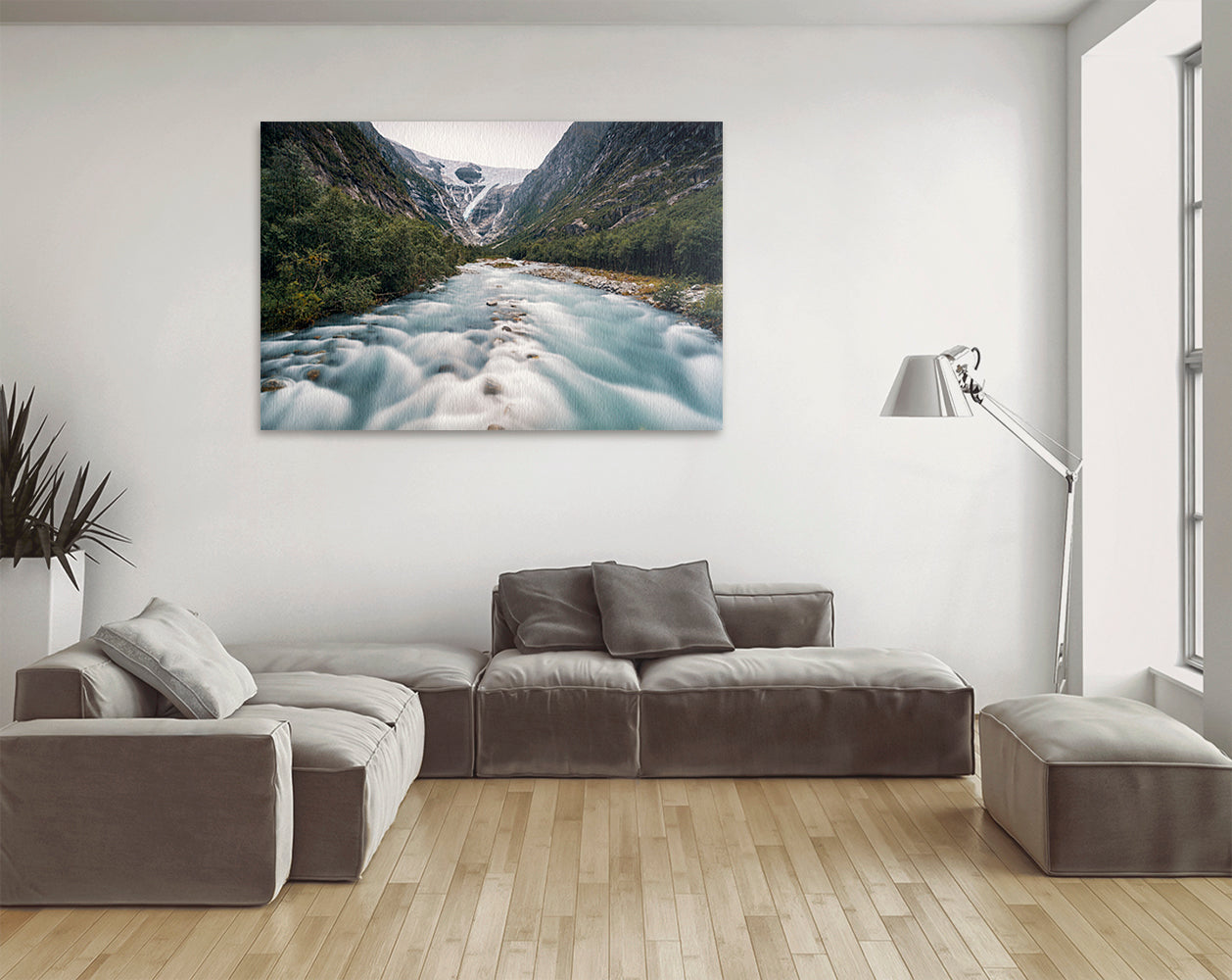 Printable wall art of Norwegian glacier valley landscape