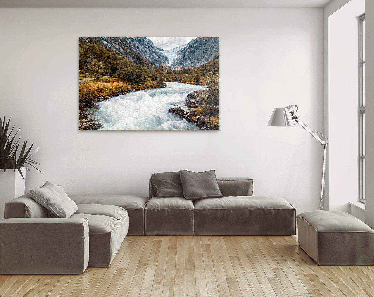 Printable wall art of Norwegian glacier and mountain valley