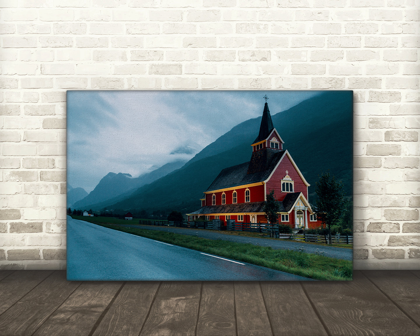 Digital download of Olden Old Church Norway red wooden building