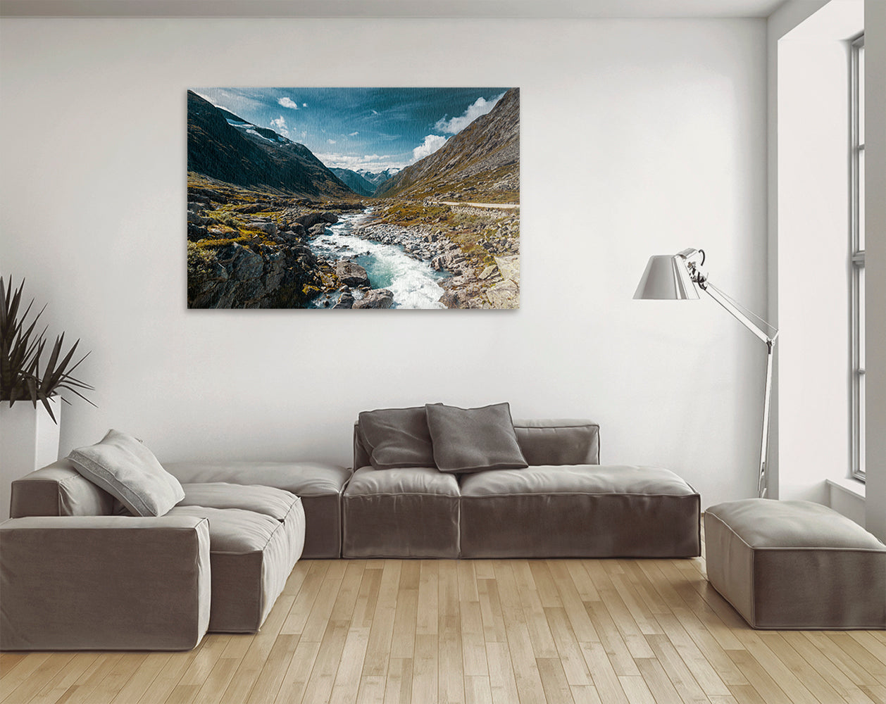 Printable wall art of turquoise river in Norwegian valley