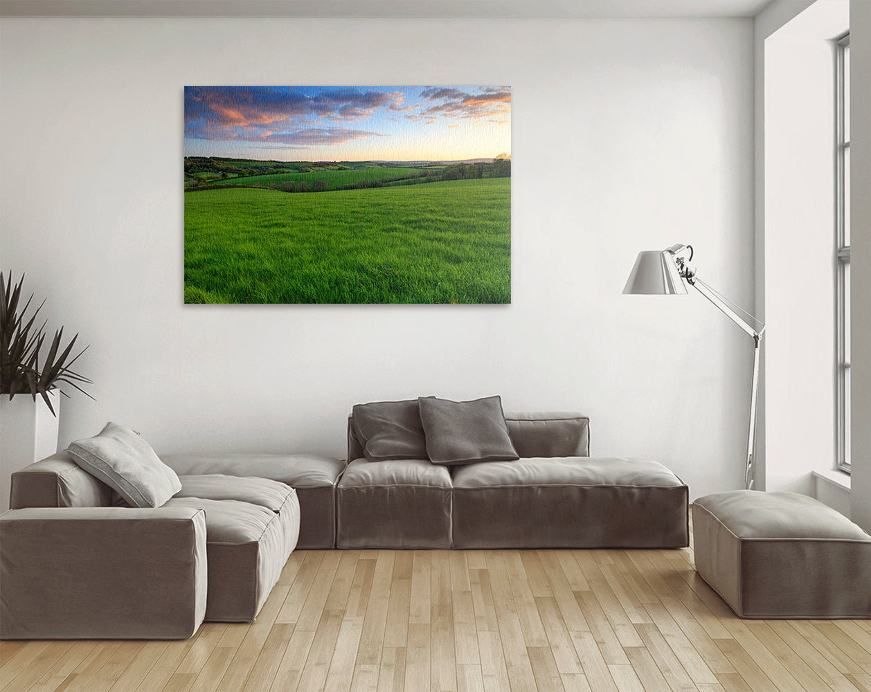 Printable wall art of rolling green hills in Dartmoor