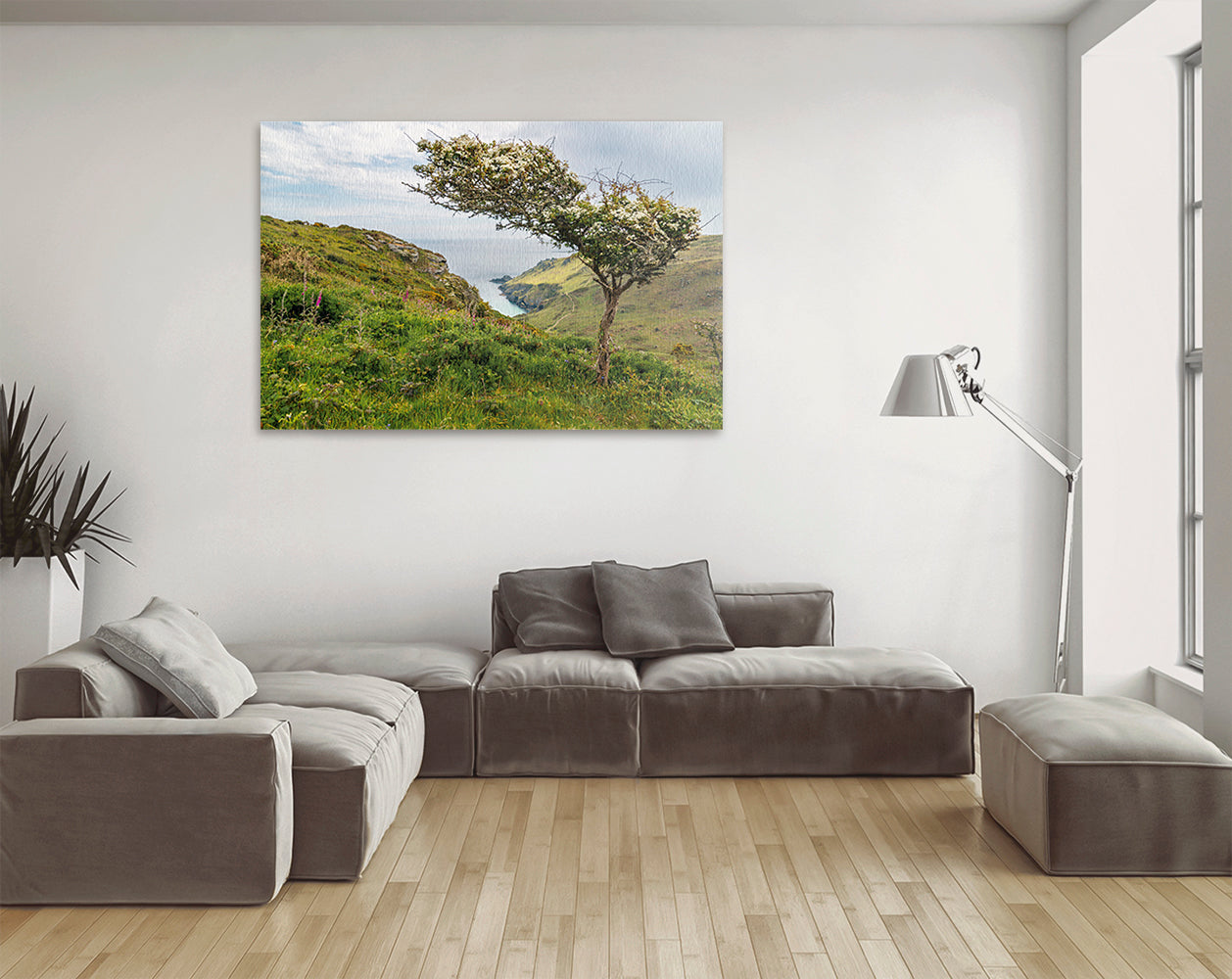 Printable wall art of South Devon coast with sea cove