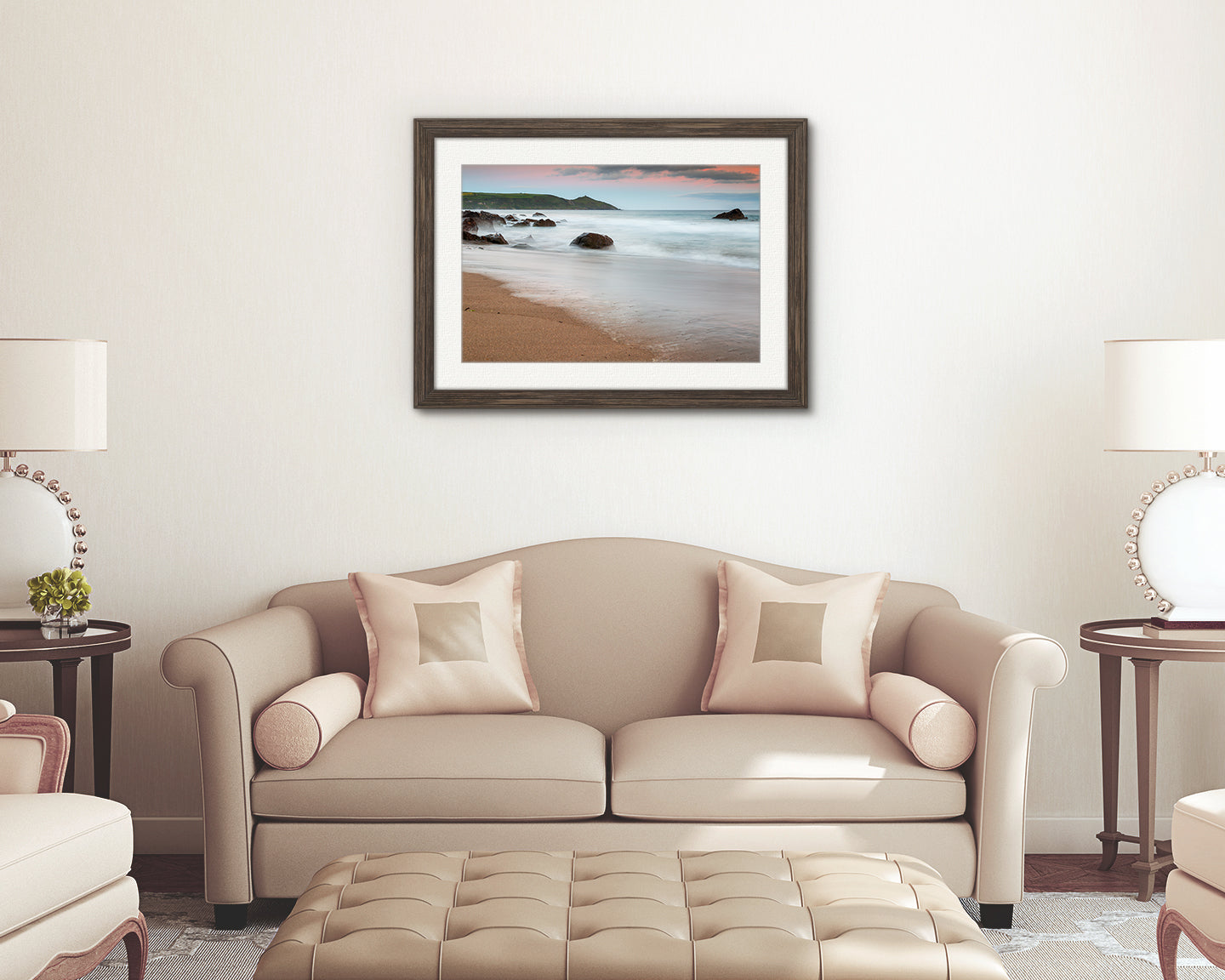 Serene seascape printable photo Whitsand Bay Cornwall