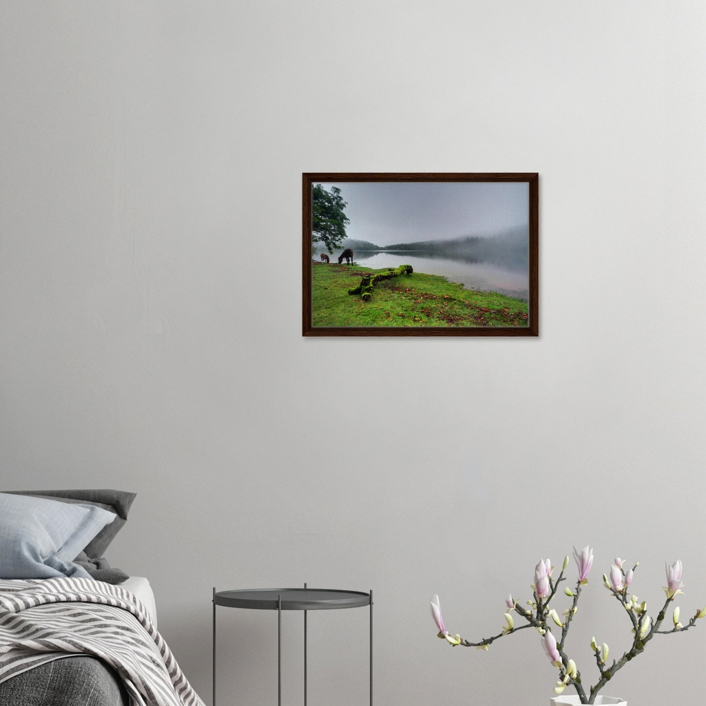 Burrator Reservoir framed landscape with ethereal morning mood