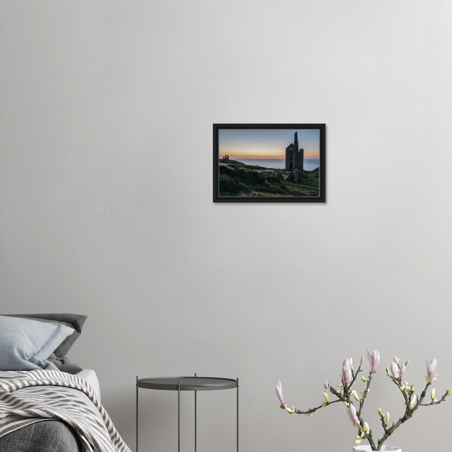 Wheal Owles canvas print with dramatic sunset backdrop