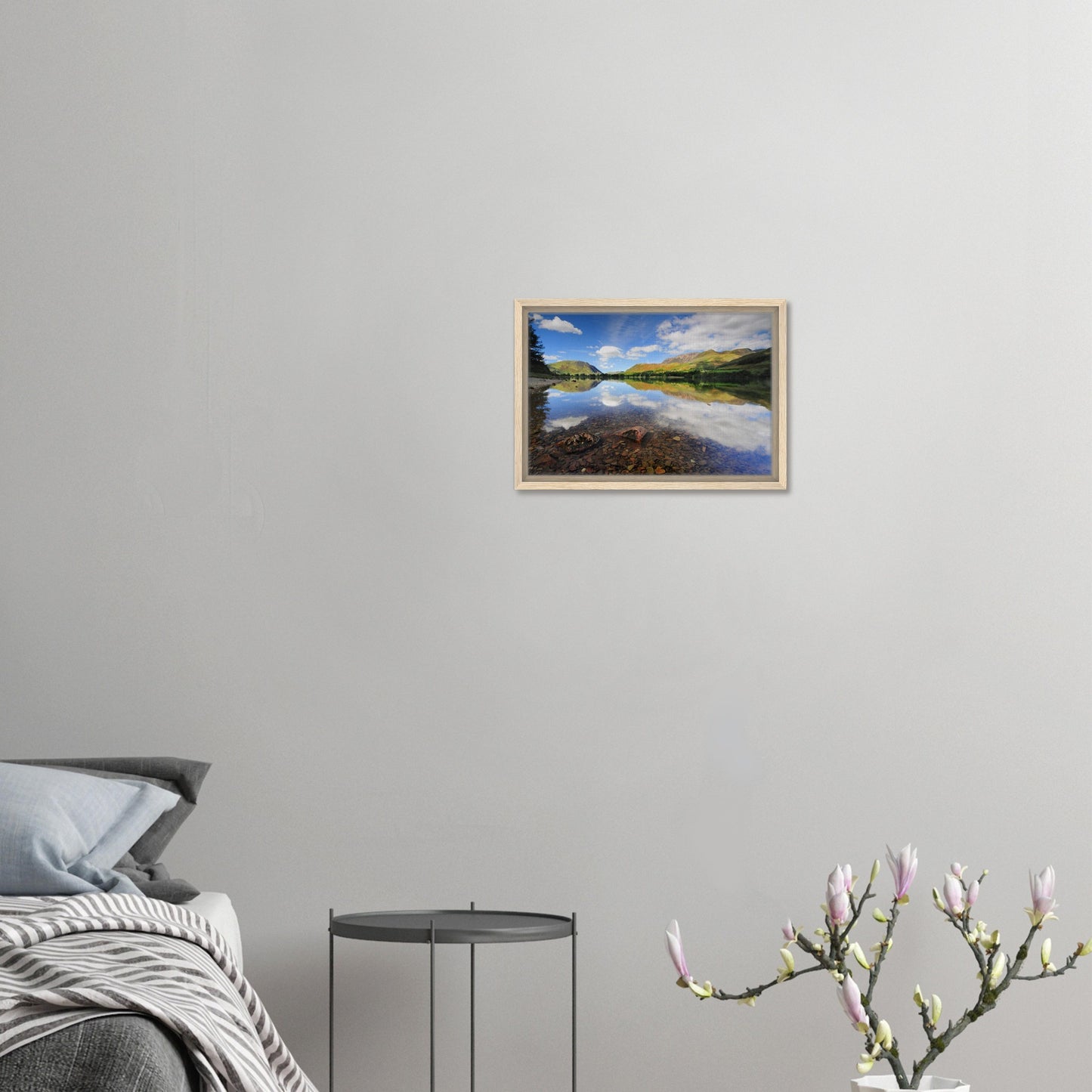 Tranquil scene of Buttermere with light and shadow interplay